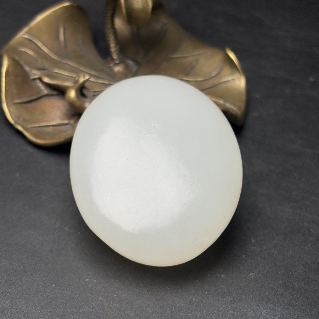 A0458 Superb Chinese Natural White Hetian Jade Laughing Buddha Pendant