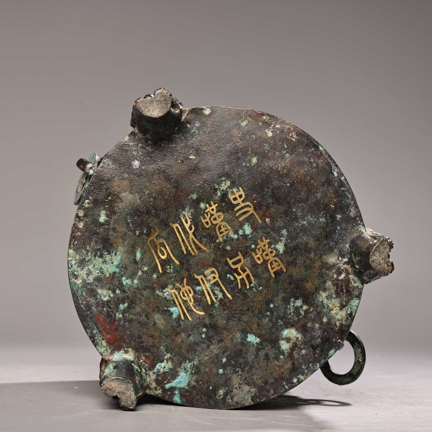 A0484 Vintage Chinese Gilt Gold Bronze Phoenix Pot