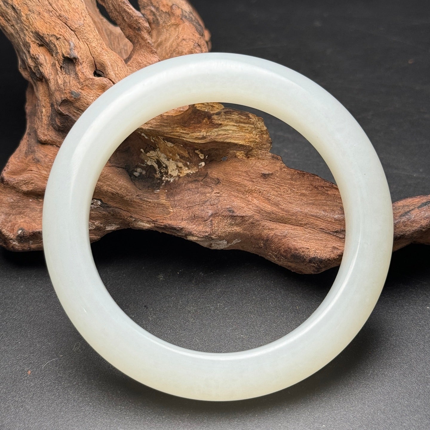 A0492 Inside Diameter 58MM Chinese Natural White Hetian Jade Bracelet