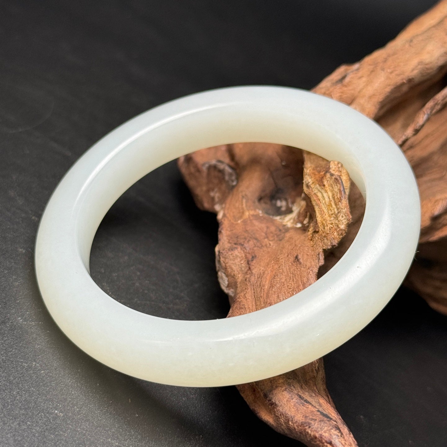 A0492 Inside Diameter 58MM Chinese Natural White Hetian Jade Bracelet
