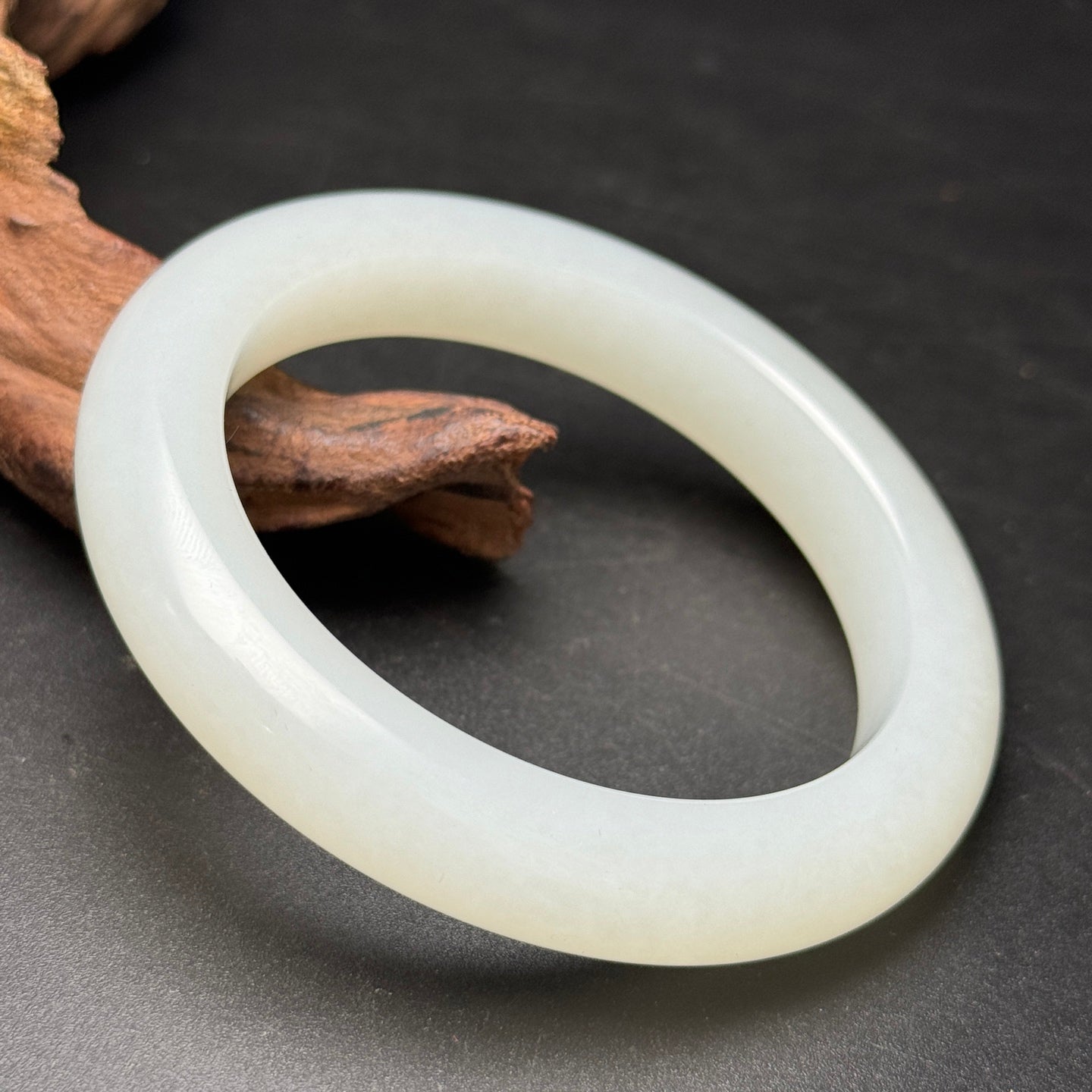 A0492 Inside Diameter 58MM Chinese Natural White Hetian Jade Bracelet