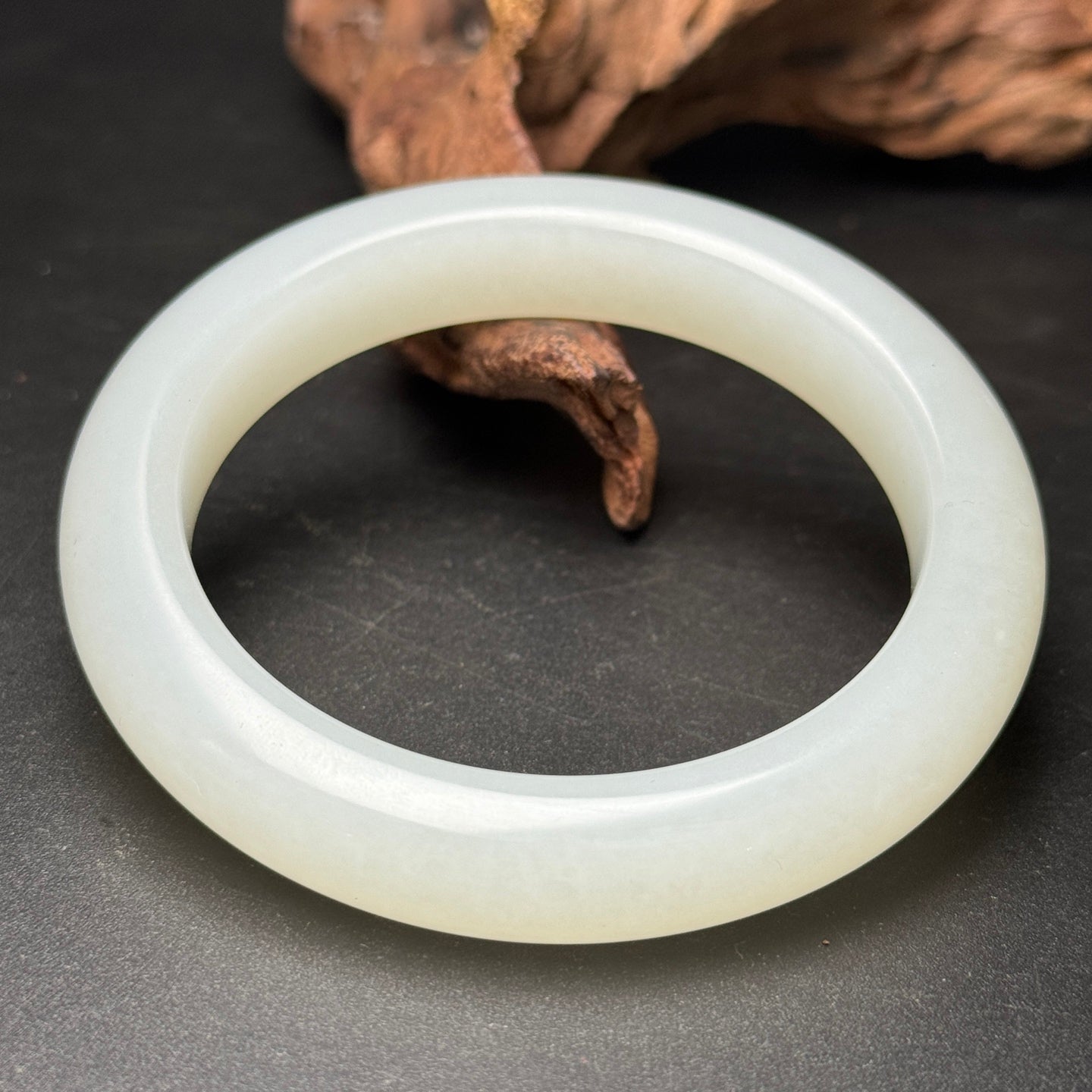 A0492 Inside Diameter 58MM Chinese Natural White Hetian Jade Bracelet