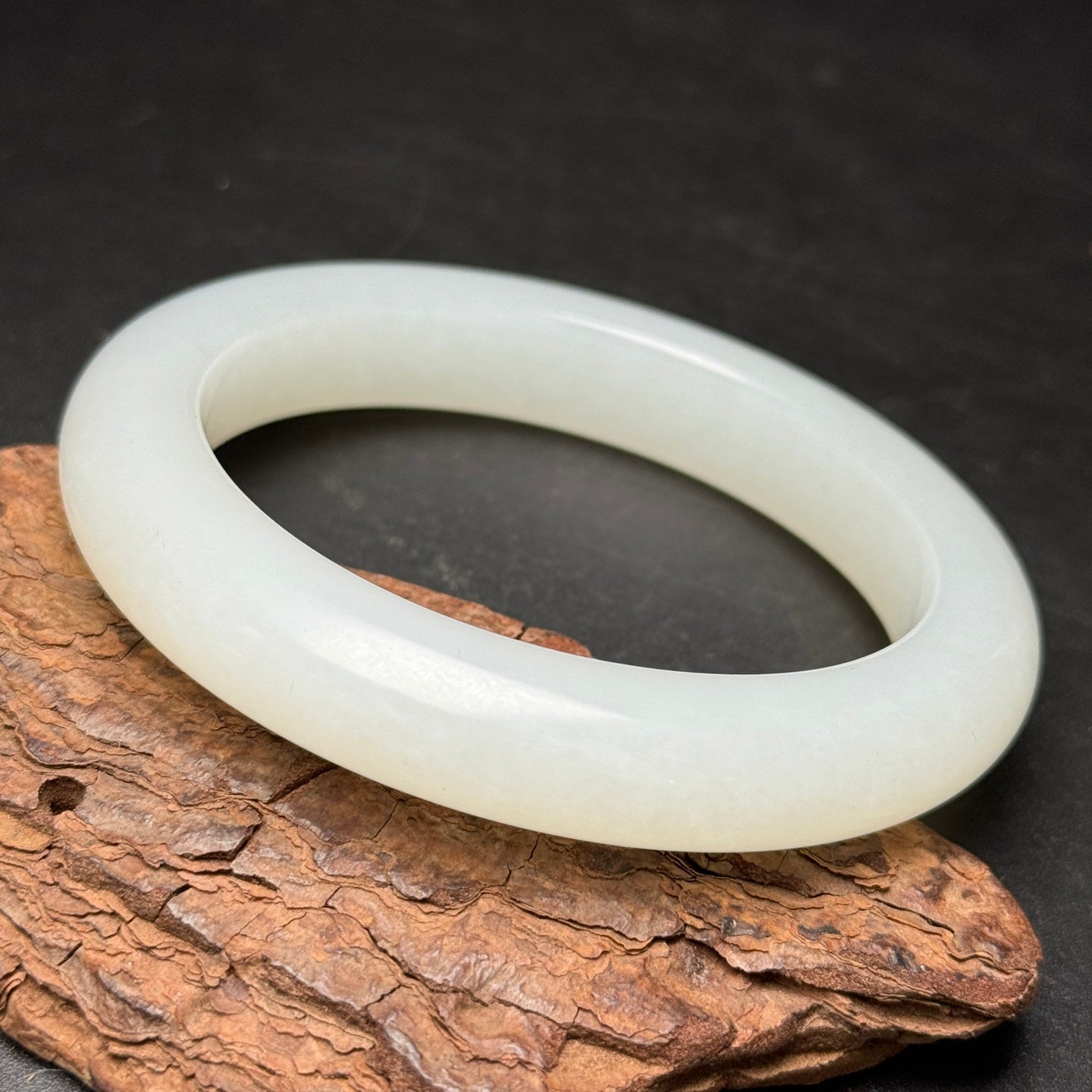 A0492 Inside Diameter 58MM Chinese Natural White Hetian Jade Bracelet