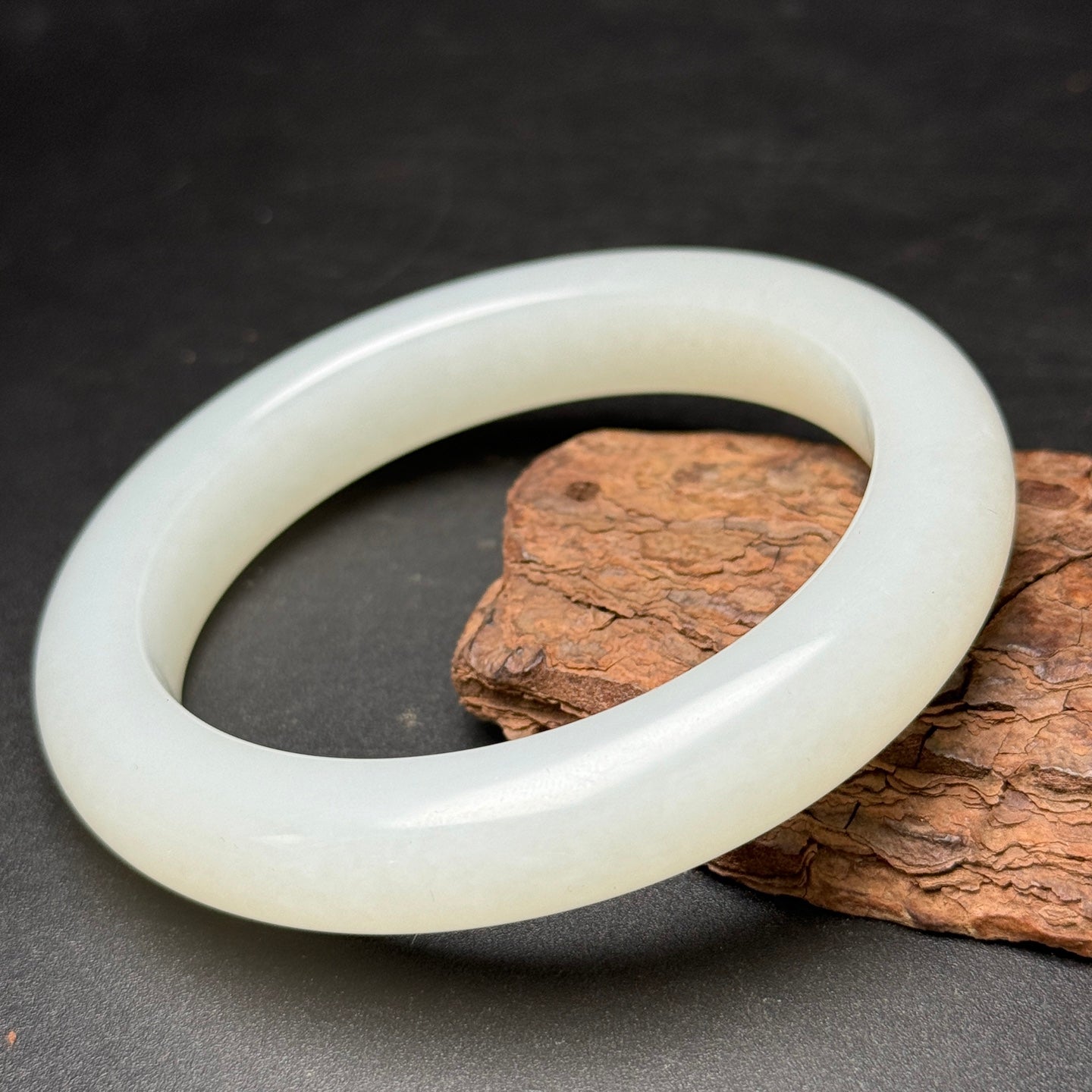A0492 Inside Diameter 58MM Chinese Natural White Hetian Jade Bracelet