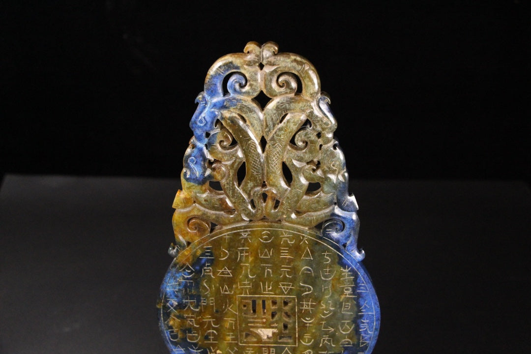 A0497 A Set Seven Vintage Chinese Hetian Jade Bi Statue