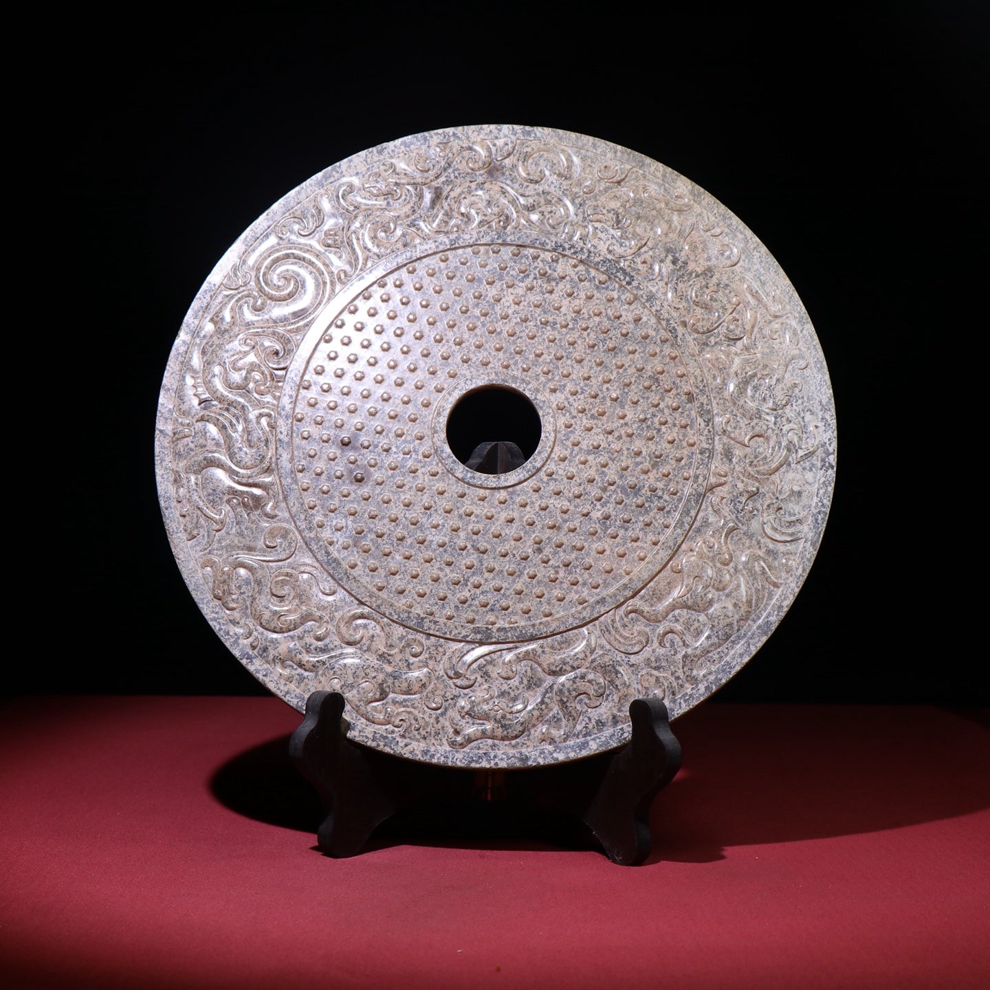 A0505 Vintage Chinese Hetian Jade Bi