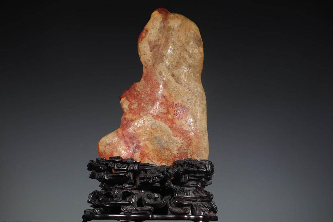 A0508 Vintage Chinese Shoushan Stone Carved Arhat Statue