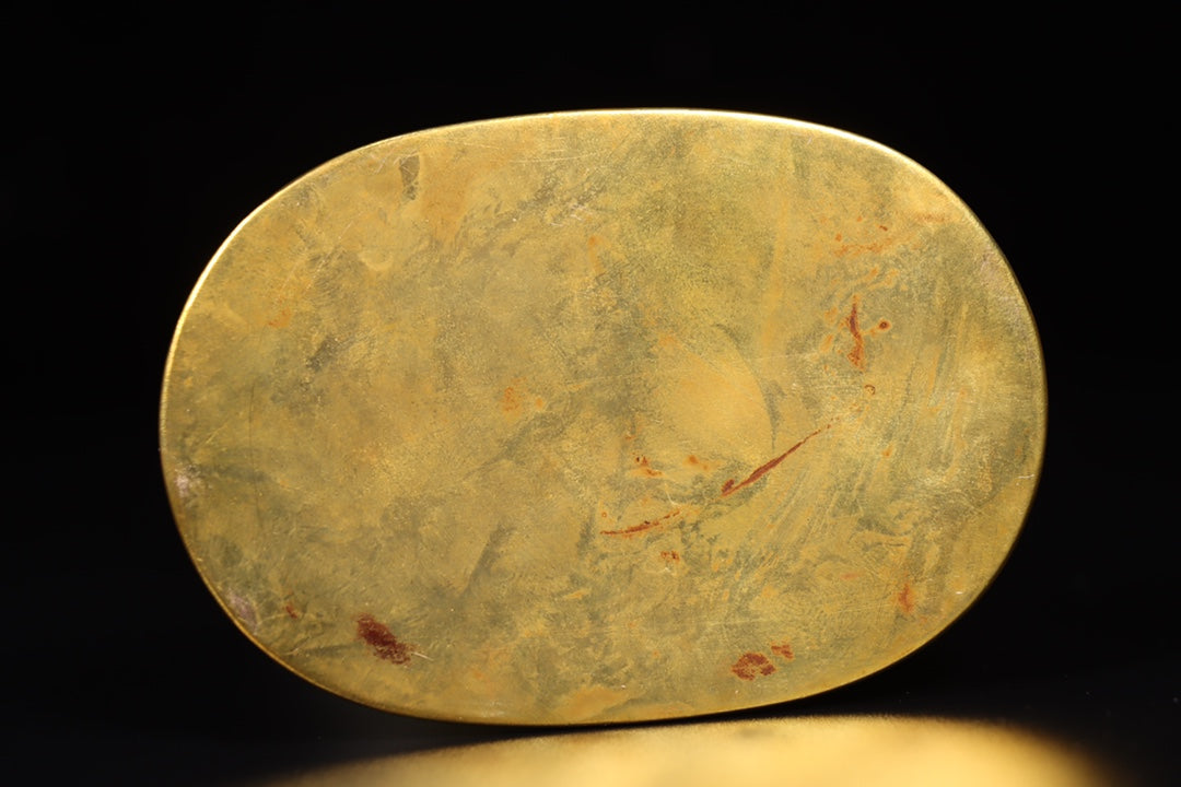 A0520 Superb Old Chinese Inlaying Copper Edge Hetian Jade Ksitigarbha Statue