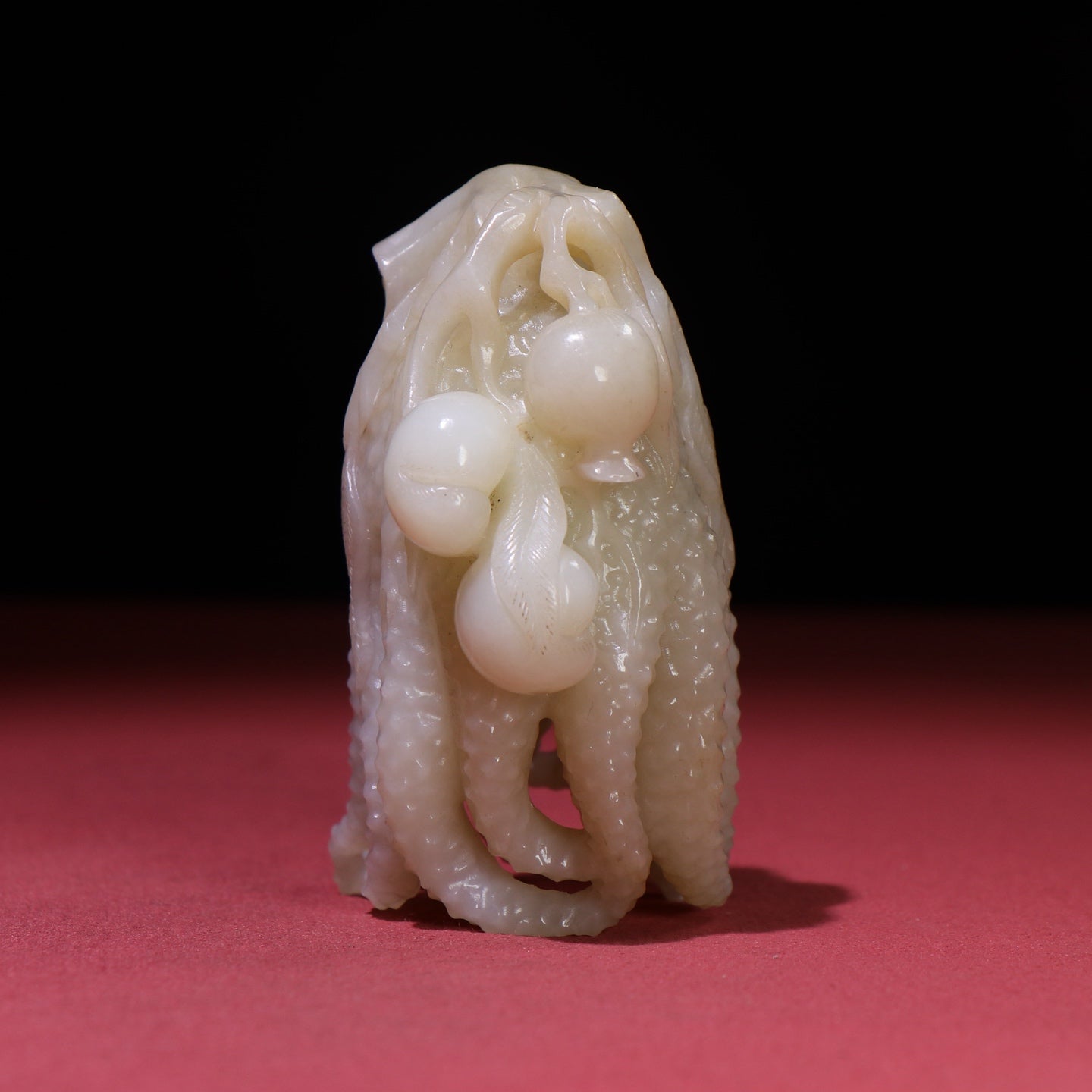 A0526 Superb Old Chinese Hetian Jade Hand Carved Chayote Statue