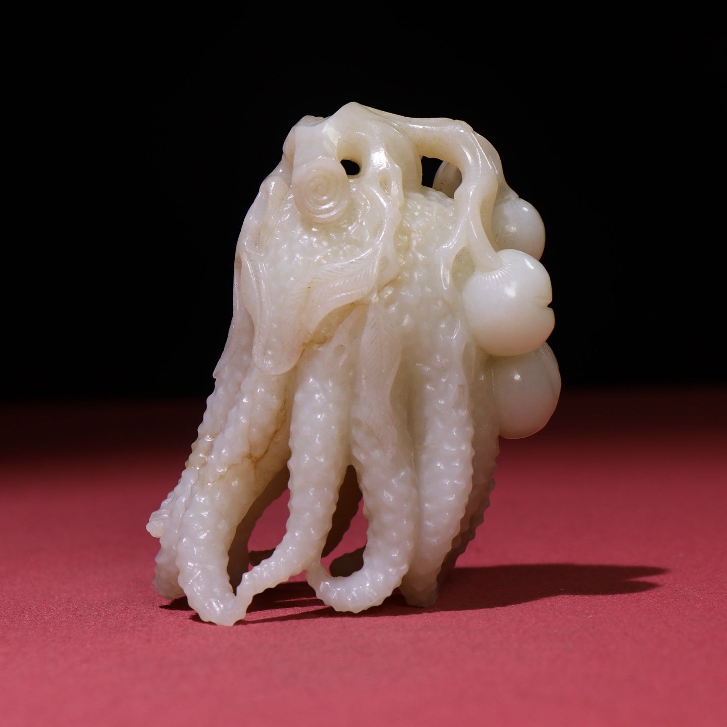A0526 Superb Old Chinese Hetian Jade Hand Carved Chayote Statue