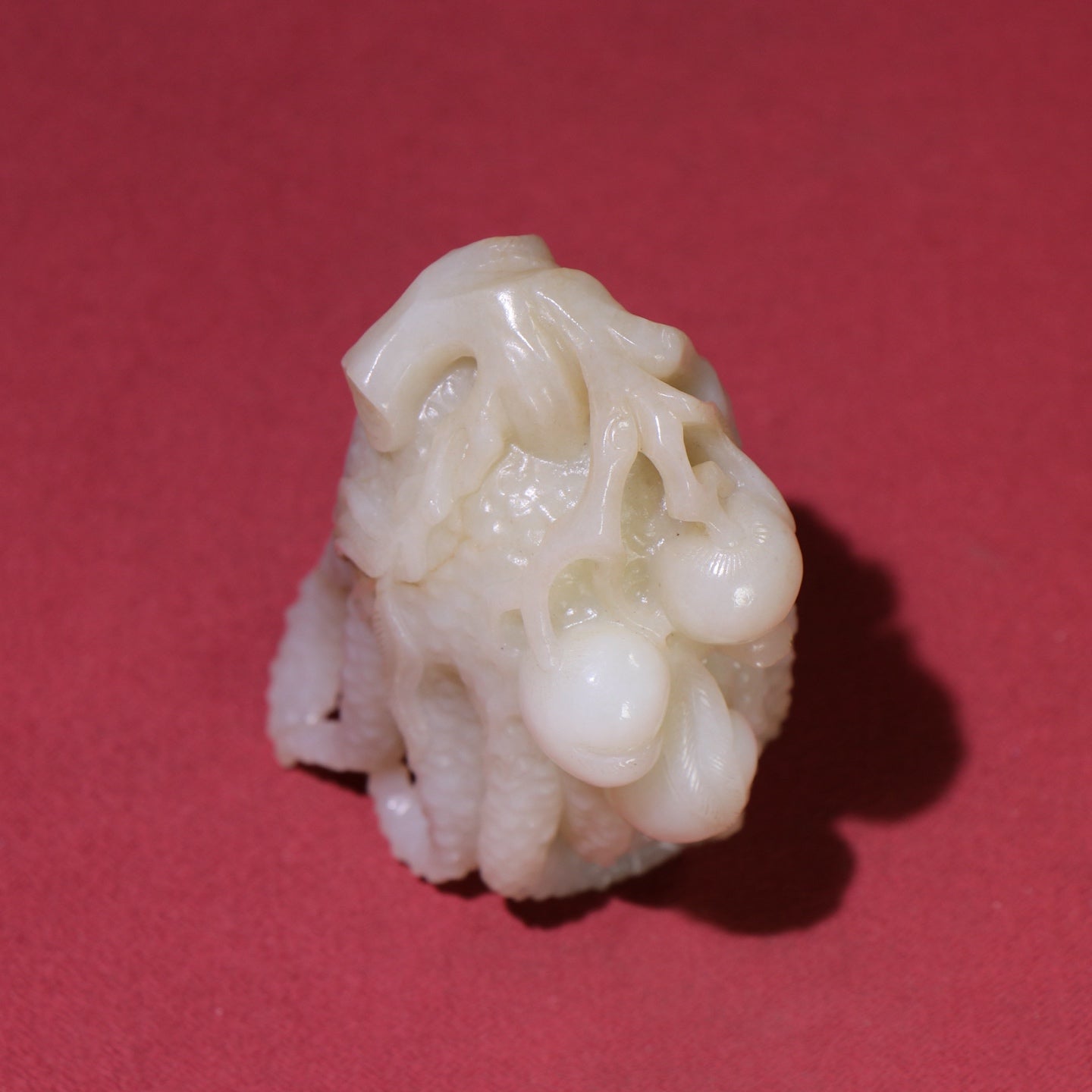 A0526 Superb Old Chinese Hetian Jade Hand Carved Chayote Statue