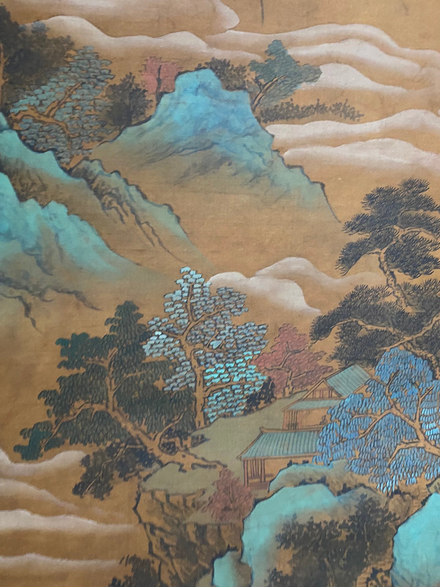A0554 Chinese Watercolour On Silk Mountain River Scene Design Painting - Wang Xi Zhi(321—379)