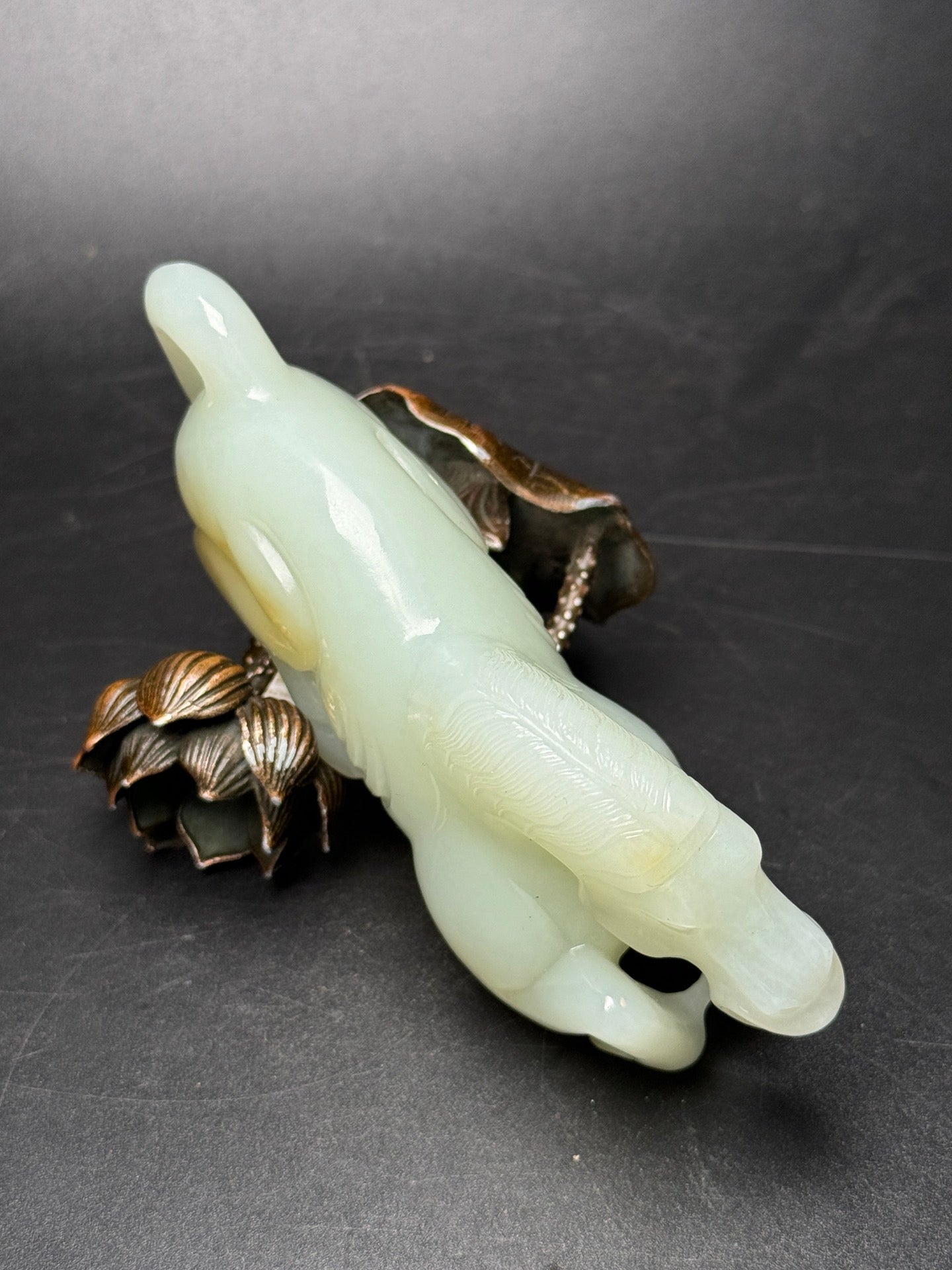 A0579 Superb Chinese White Hetian Jade Carved Fortune Horse Statue