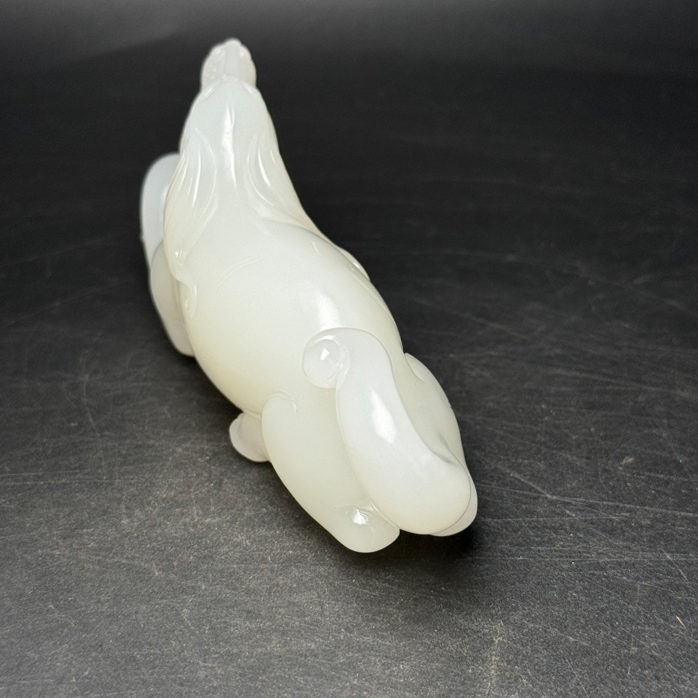 A0599 Superb Chinese White Hetian Jade Carved Dog Statue/Pendant