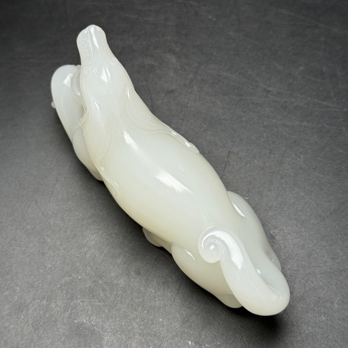 A0599 Superb Chinese White Hetian Jade Carved Dog Statue/Pendant