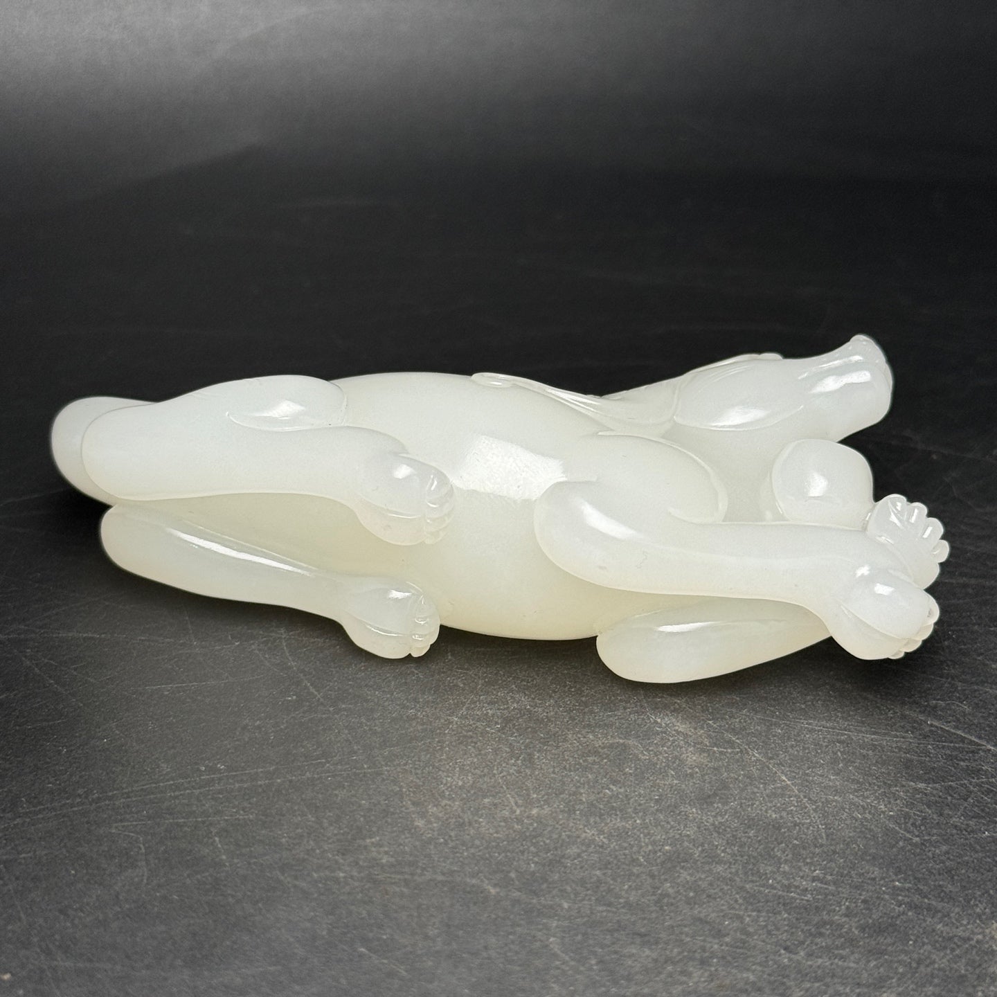 A0599 Superb Chinese White Hetian Jade Carved Dog Statue/Pendant
