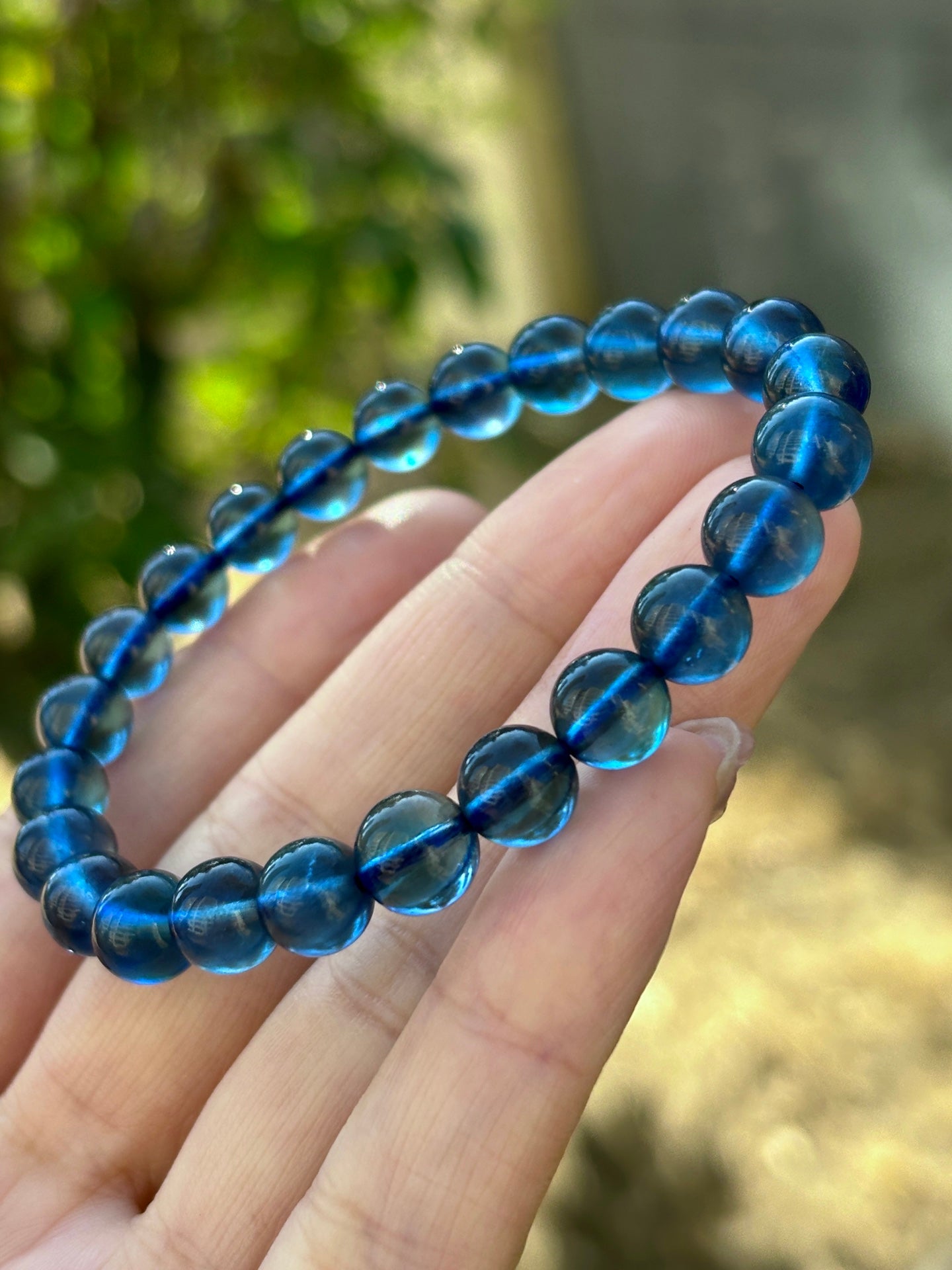 A0604 Beautiful Aquamarine Beads Bracelet