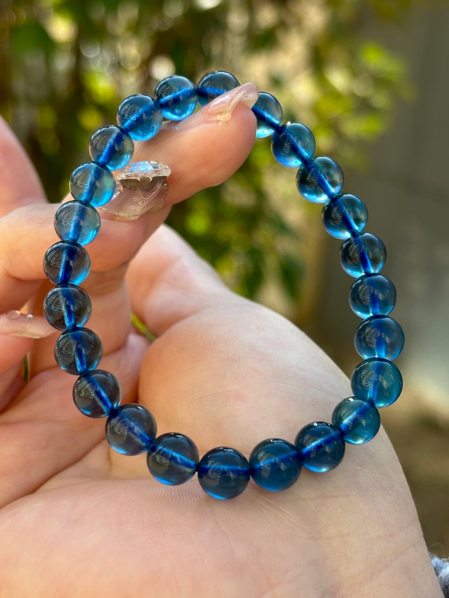 A0604 Beautiful Aquamarine Beads Bracelet