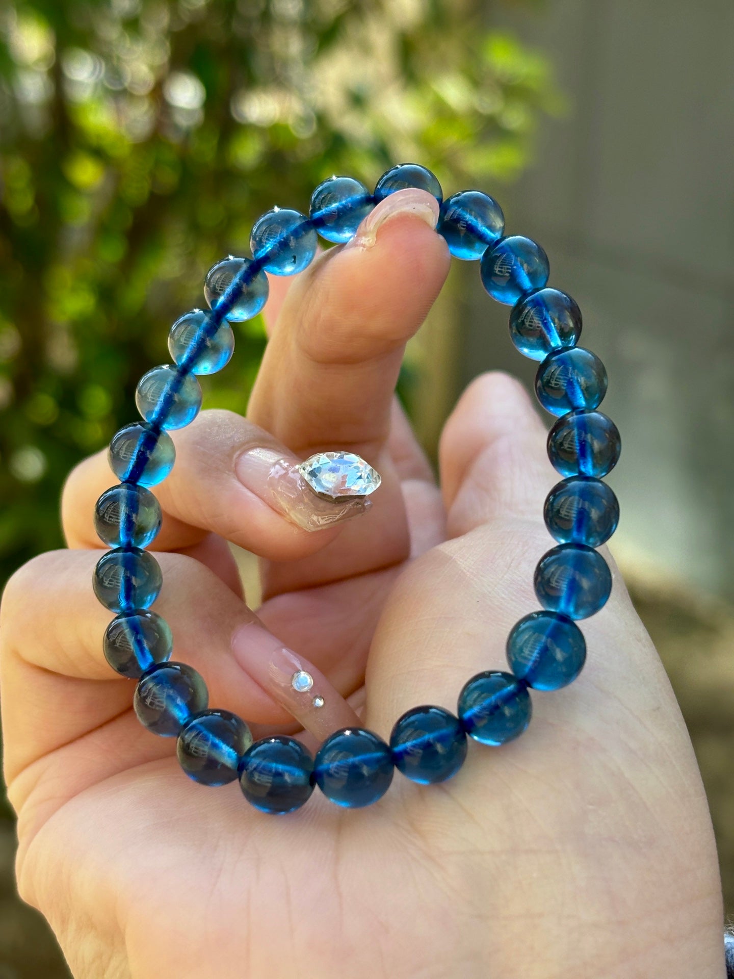 A0604 Beautiful Aquamarine Beads Bracelet