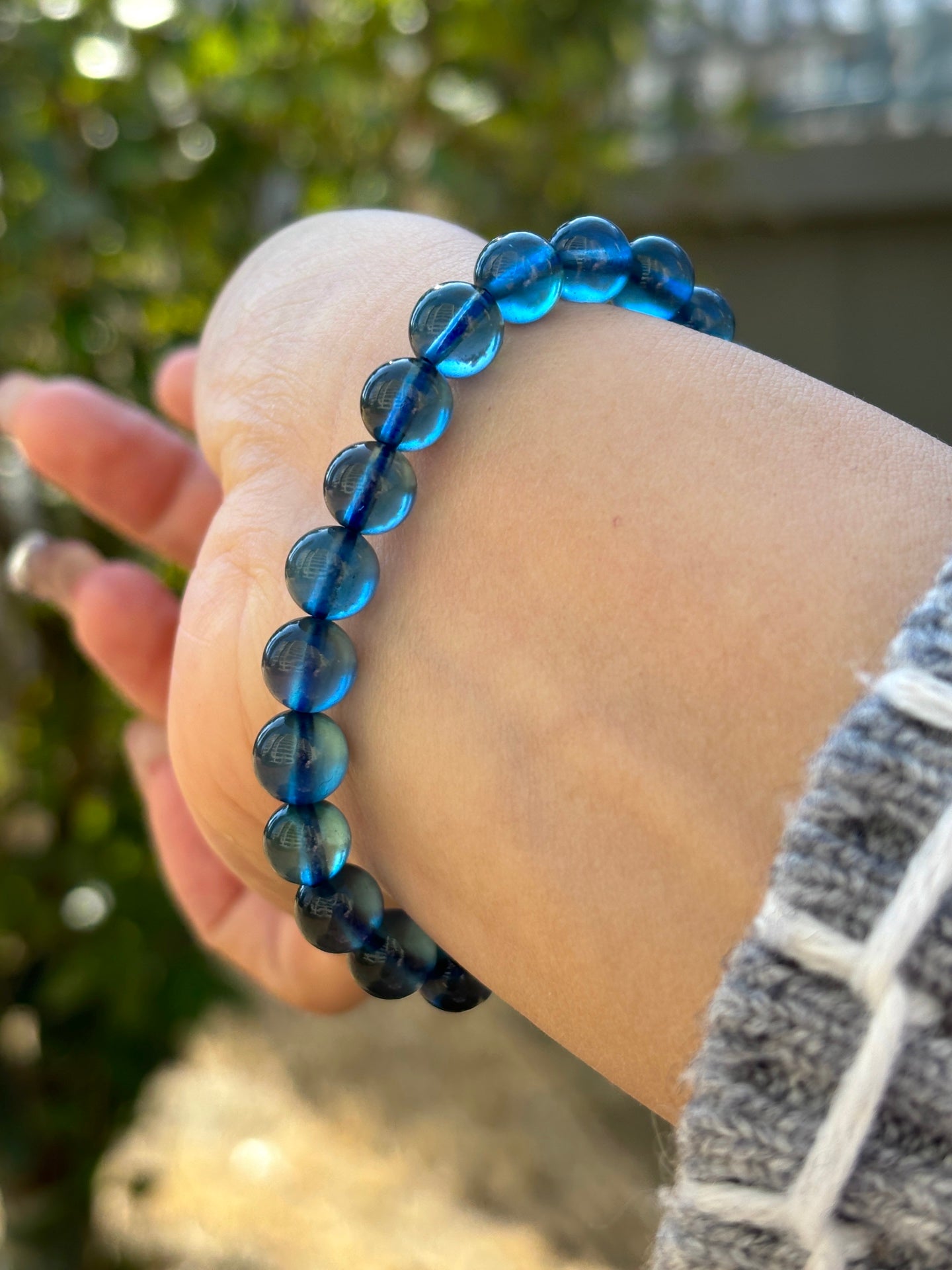 A0604 Beautiful Aquamarine Beads Bracelet