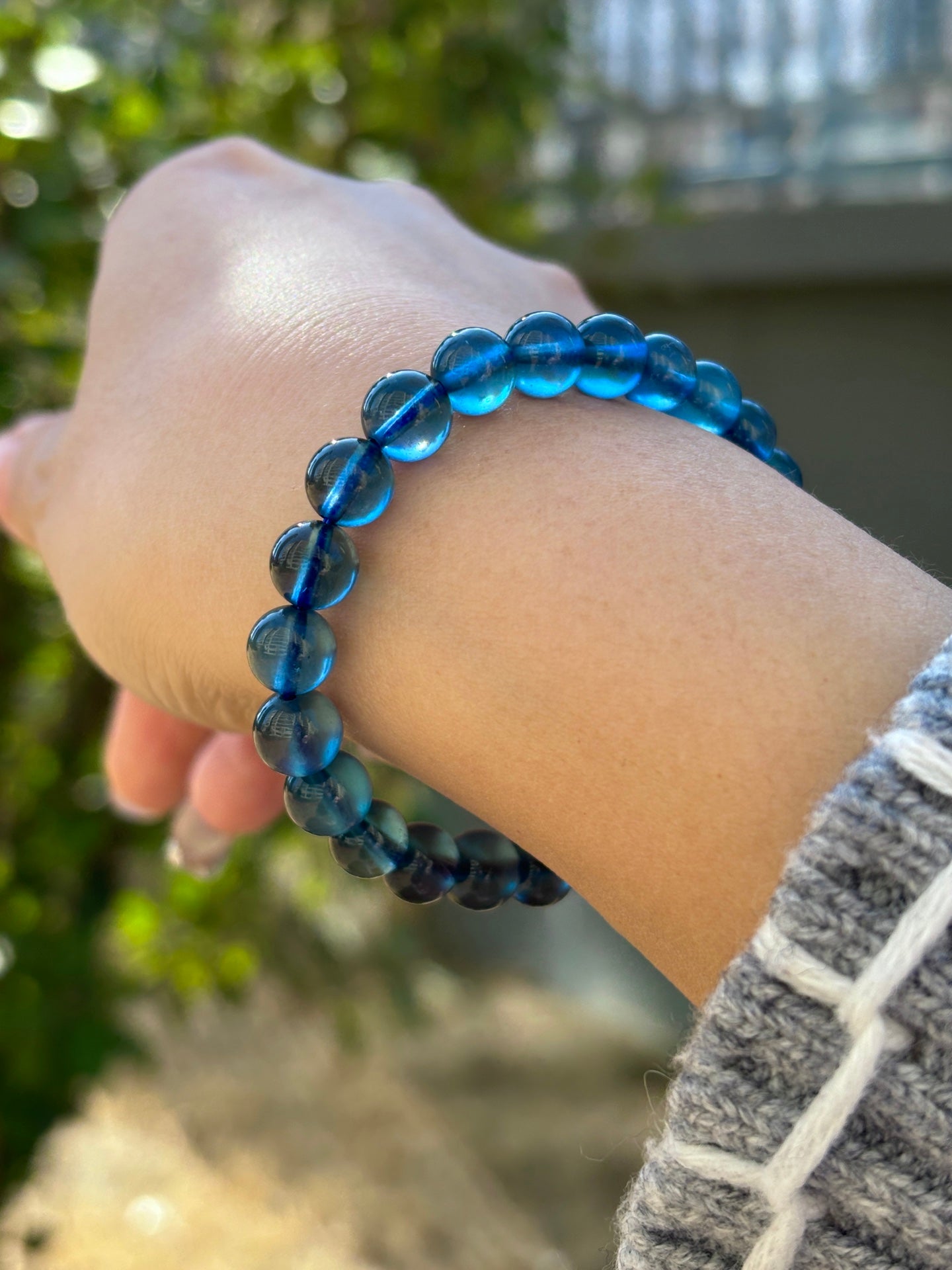 A0604 Beautiful Aquamarine Beads Bracelet