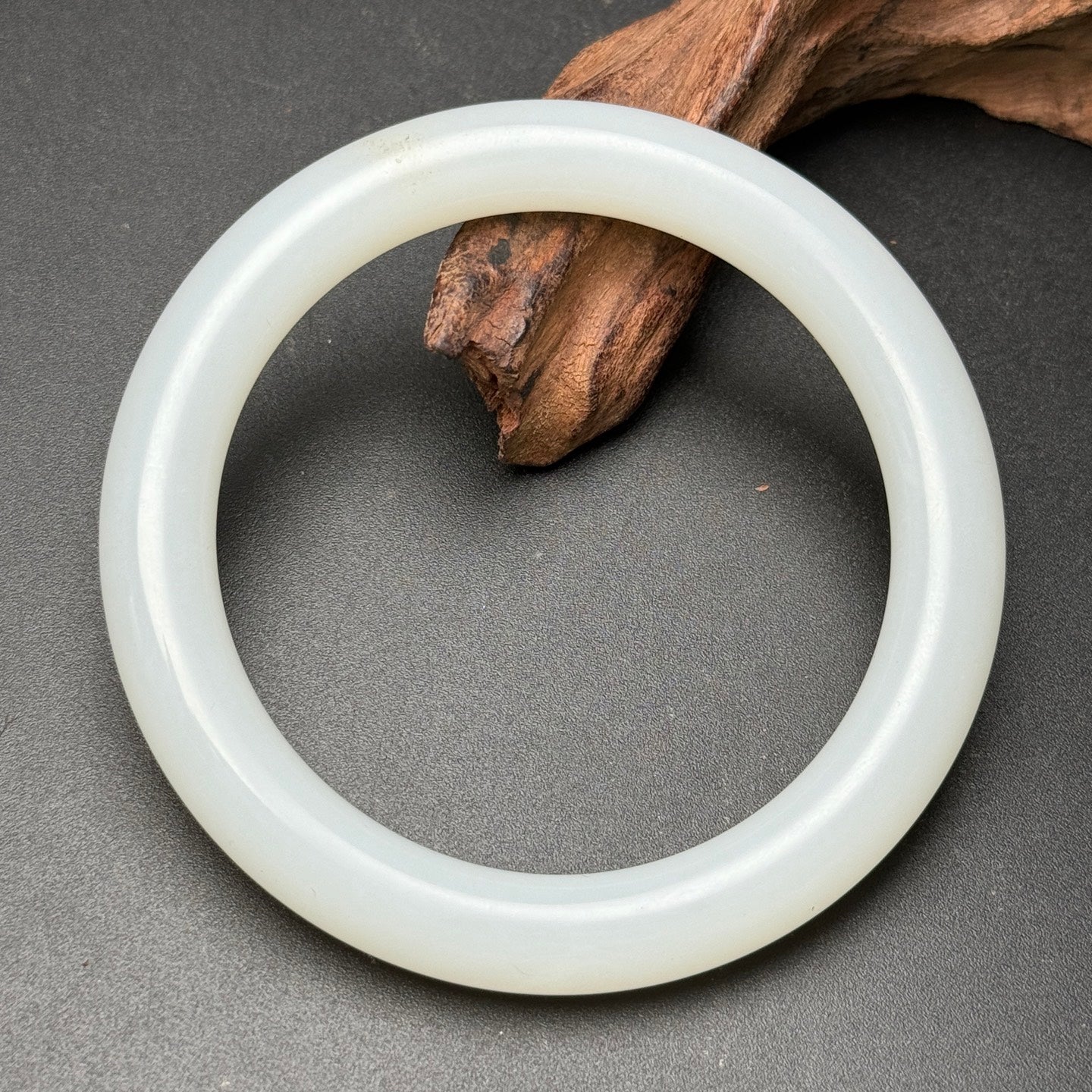 A0612 Inside Diameter 55mm Chinese Natural White Hetian Jade Bracelet