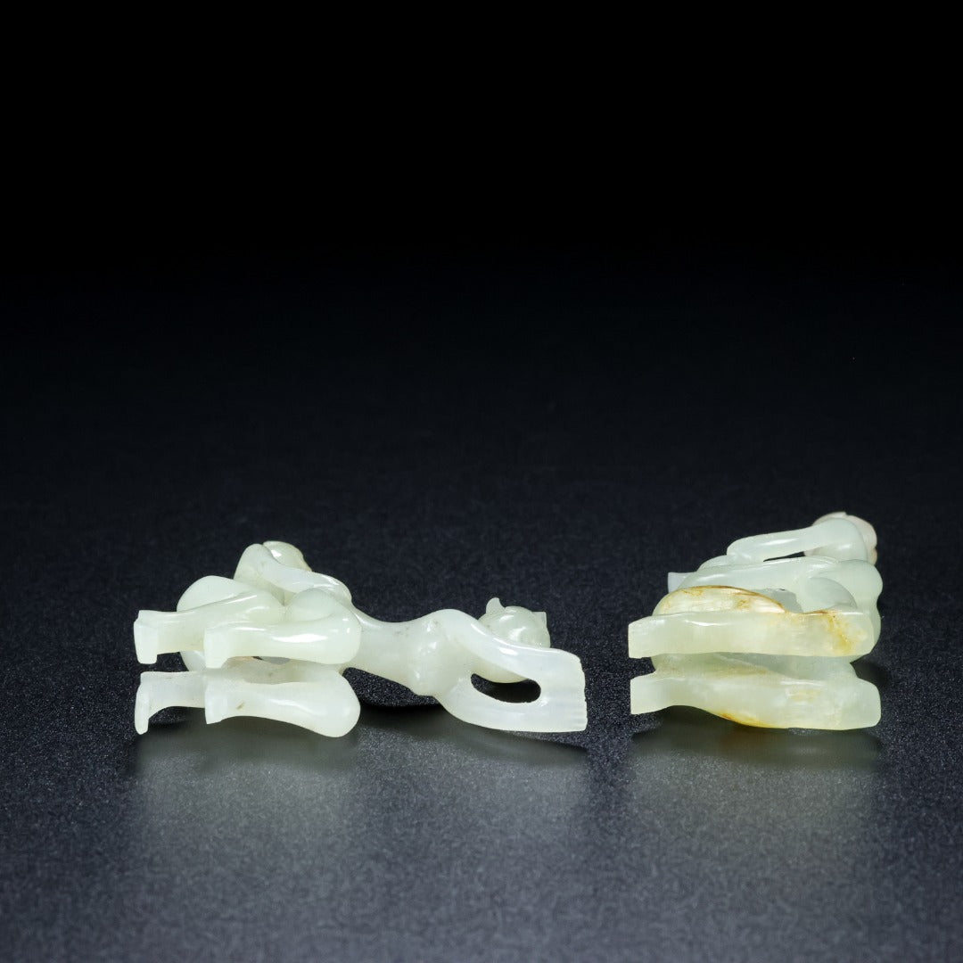 A0623 A Set Four Chinese Hetian Jade Carved Figure Statue