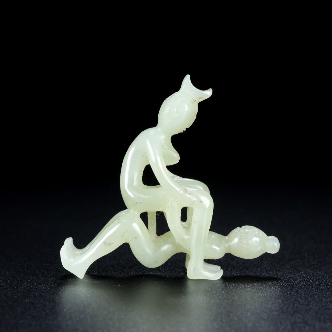 A0623 A Set Four Chinese Hetian Jade Carved Figure Statue