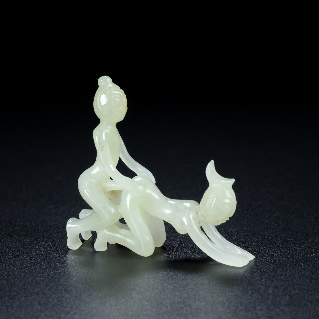A0623 A Set Four Chinese Hetian Jade Carved Figure Statue