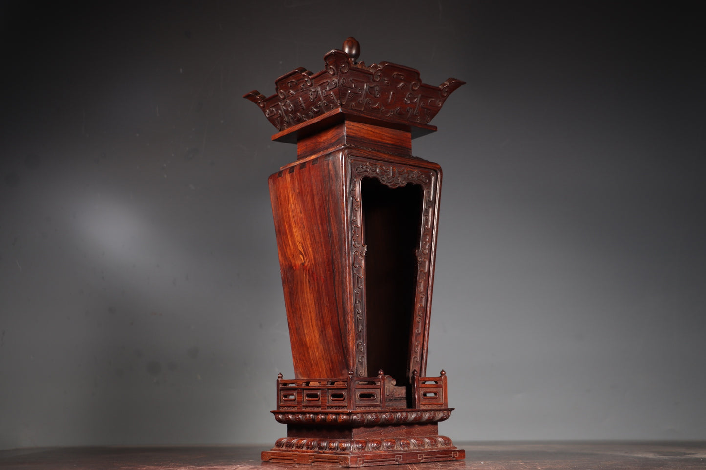 A0655 Vintage Chinese Huanghuali Wood Carved Shrines Statue