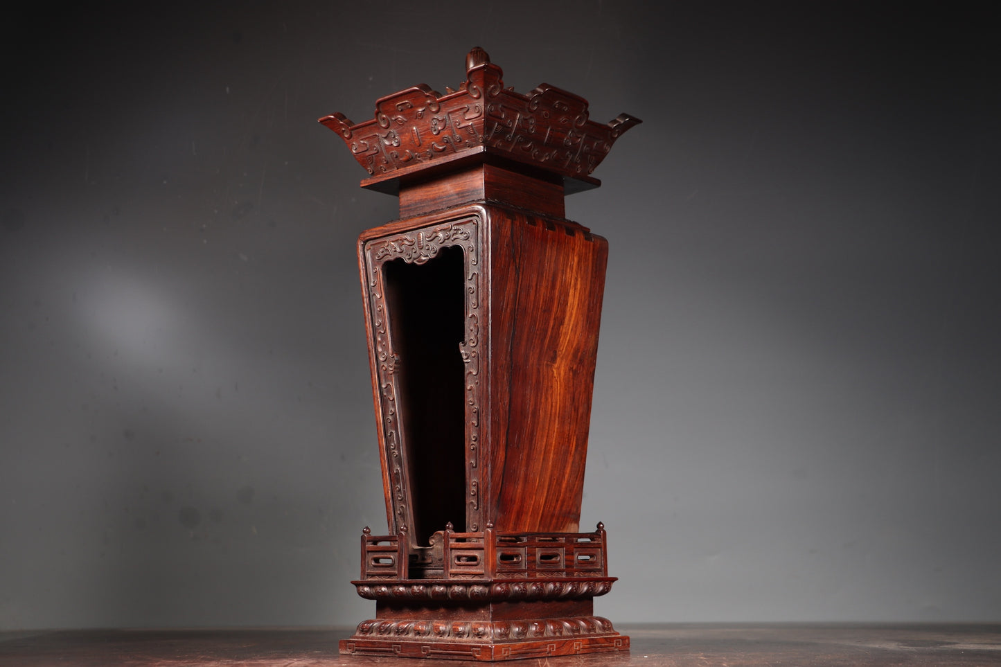 A0655 Vintage Chinese Huanghuali Wood Carved Shrines Statue