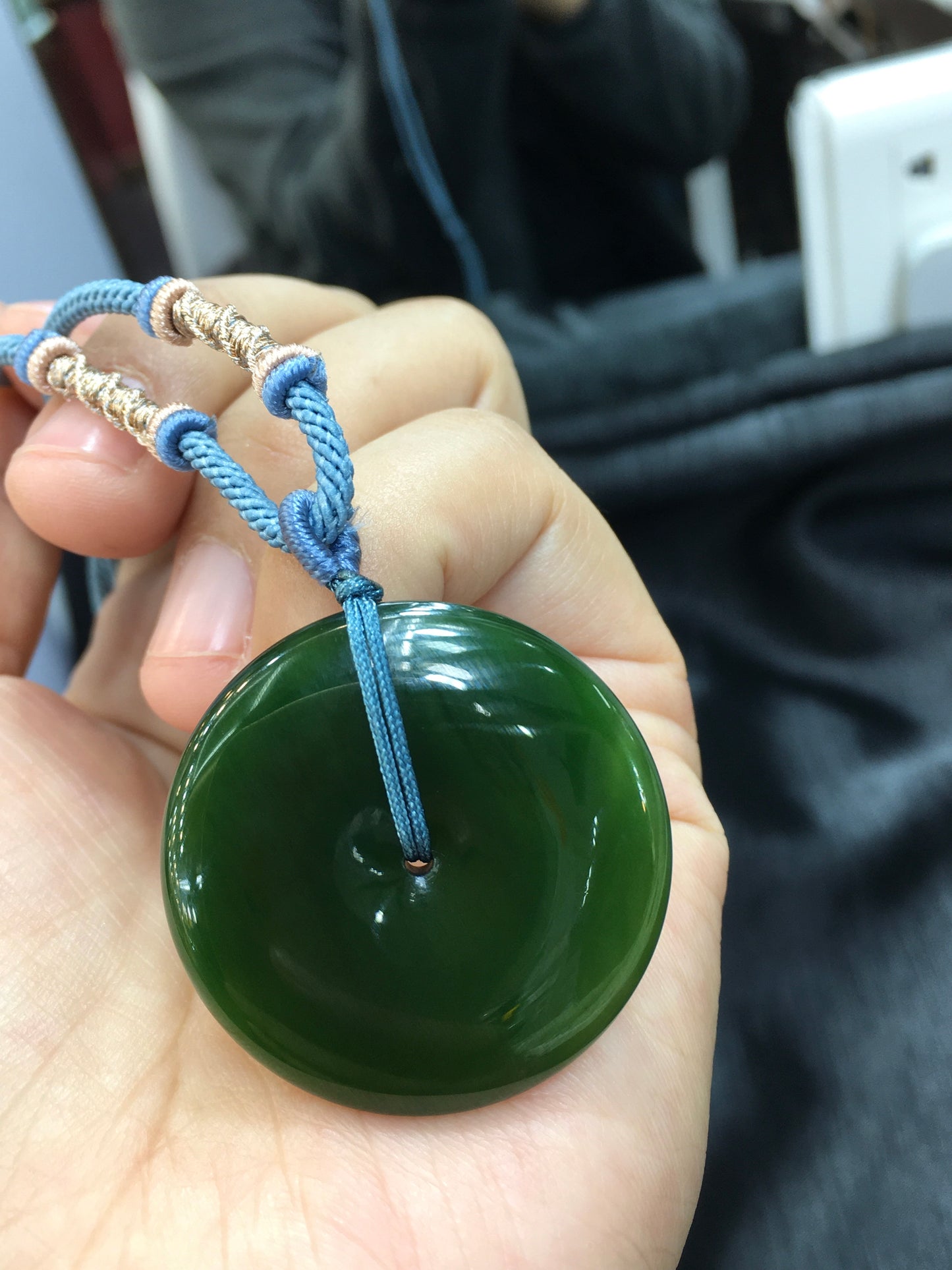 A0668 Superb Chinese Green Hetian Jade Lucky Pendant
