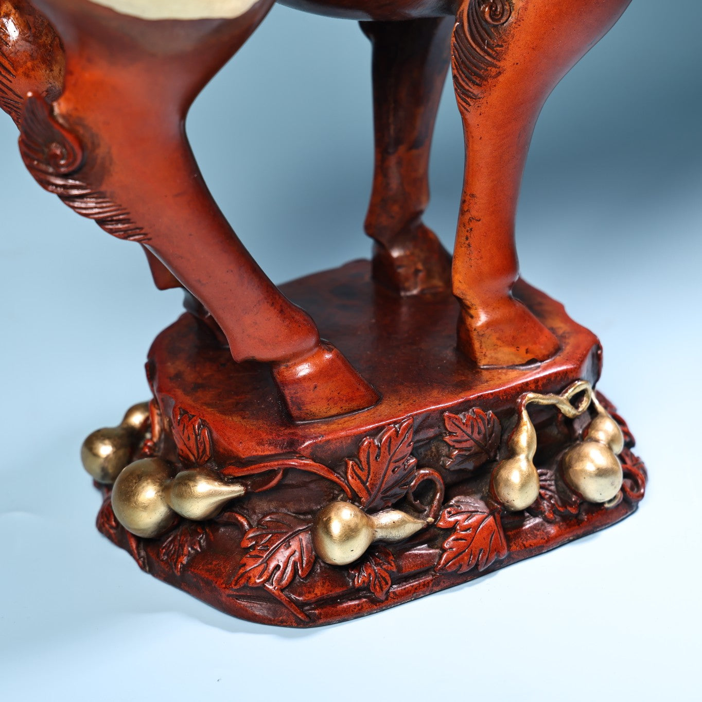 A0675 Vintage Chinese Gilt Gold Copper Fortune Sheep Statue