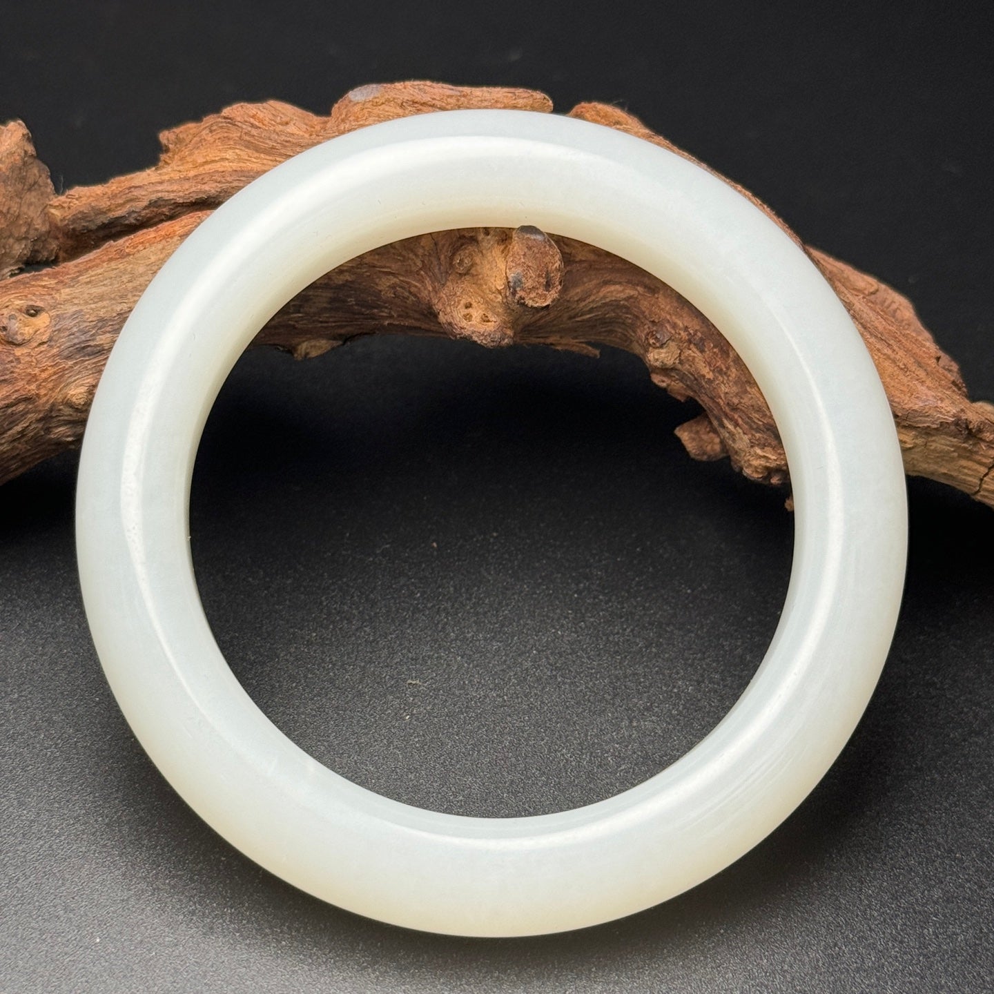 A0693 Inside Diameter 57 MM Chinese Natural White Hetian Jade Bracelet