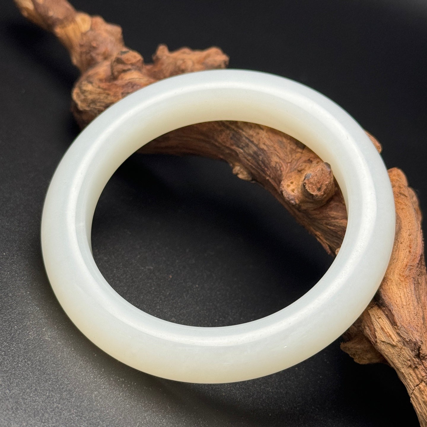 A0693 Inside Diameter 57 MM Chinese Natural White Hetian Jade Bracelet