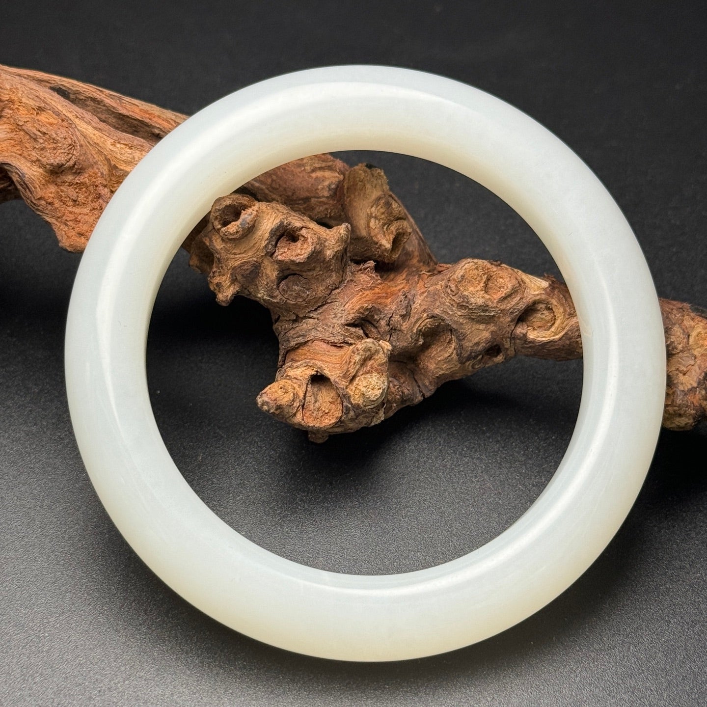 A0693 Inside Diameter 57 MM Chinese Natural White Hetian Jade Bracelet