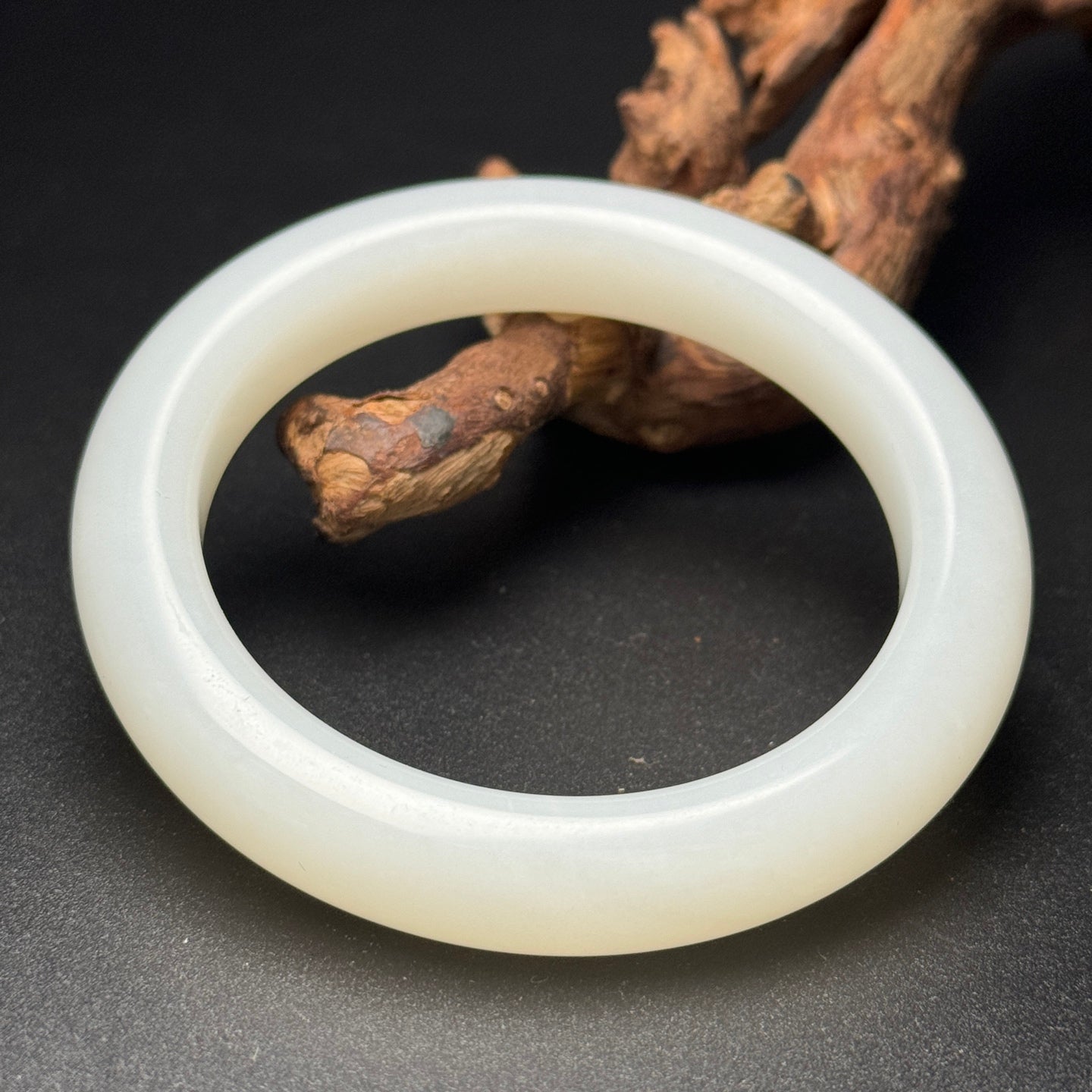 A0693 Inside Diameter 57 MM Chinese Natural White Hetian Jade Bracelet