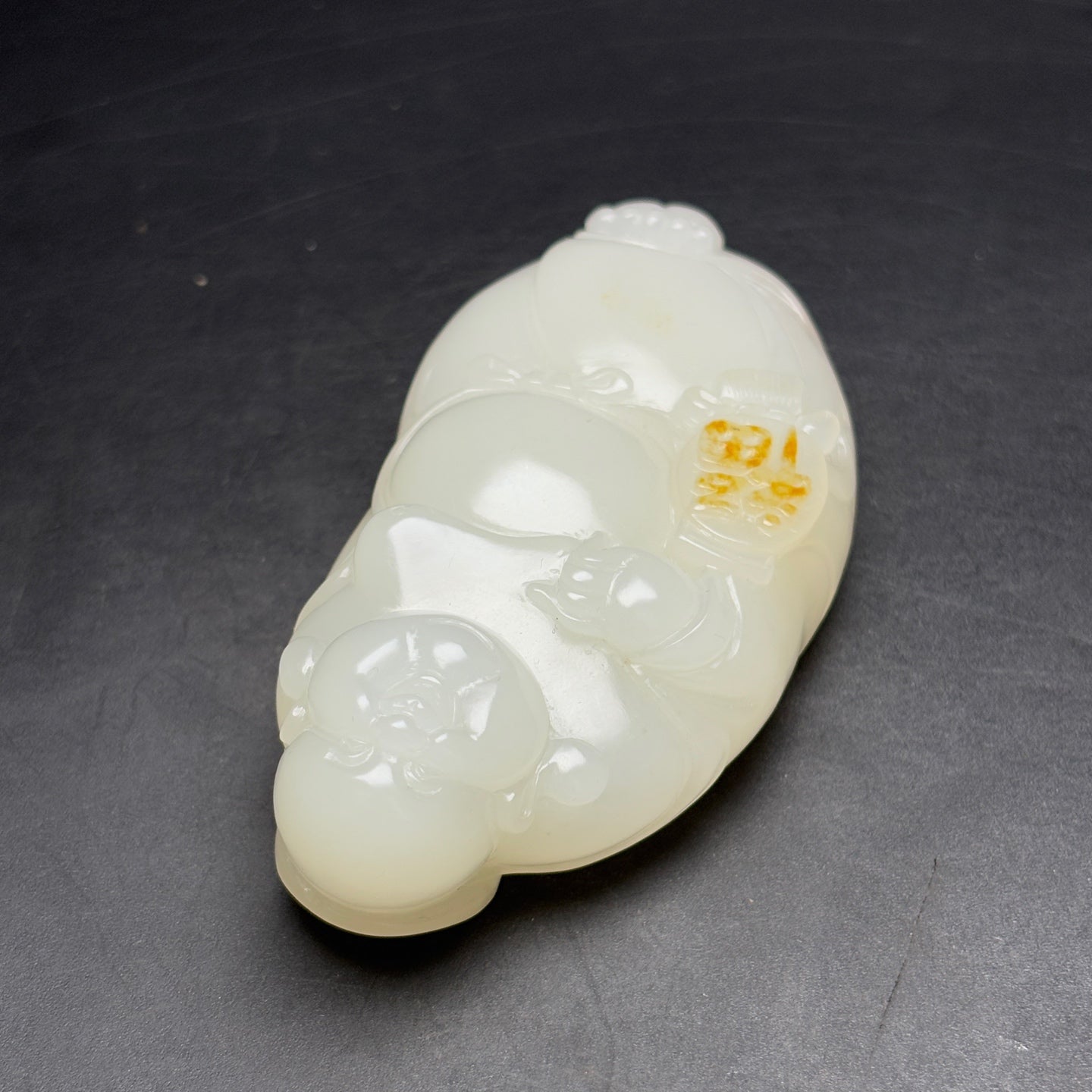 A0718 Superb Chinese Hetian Jade Carved Laughing Buddha Statue/Pendant