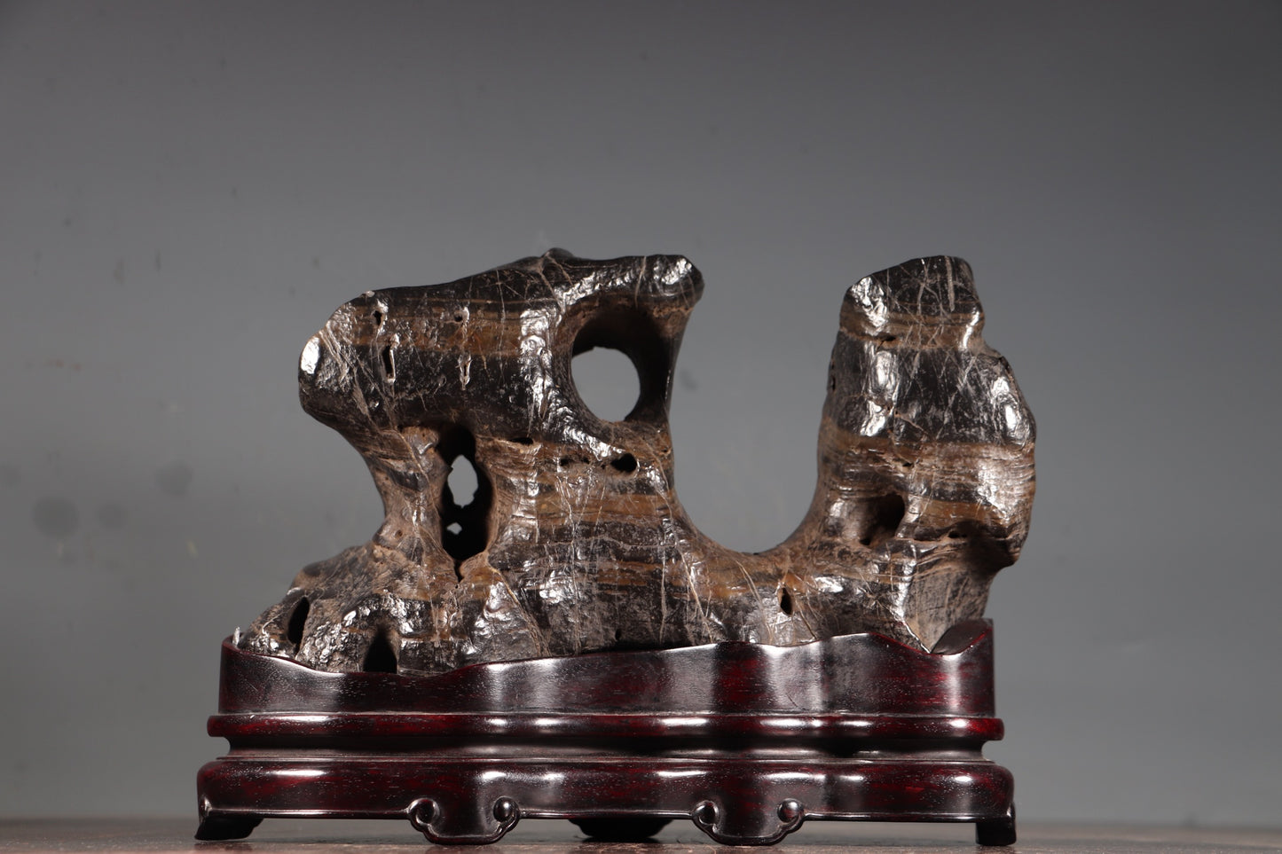 A0724 Vintage Lingbi Stone Mountain Shape Statue