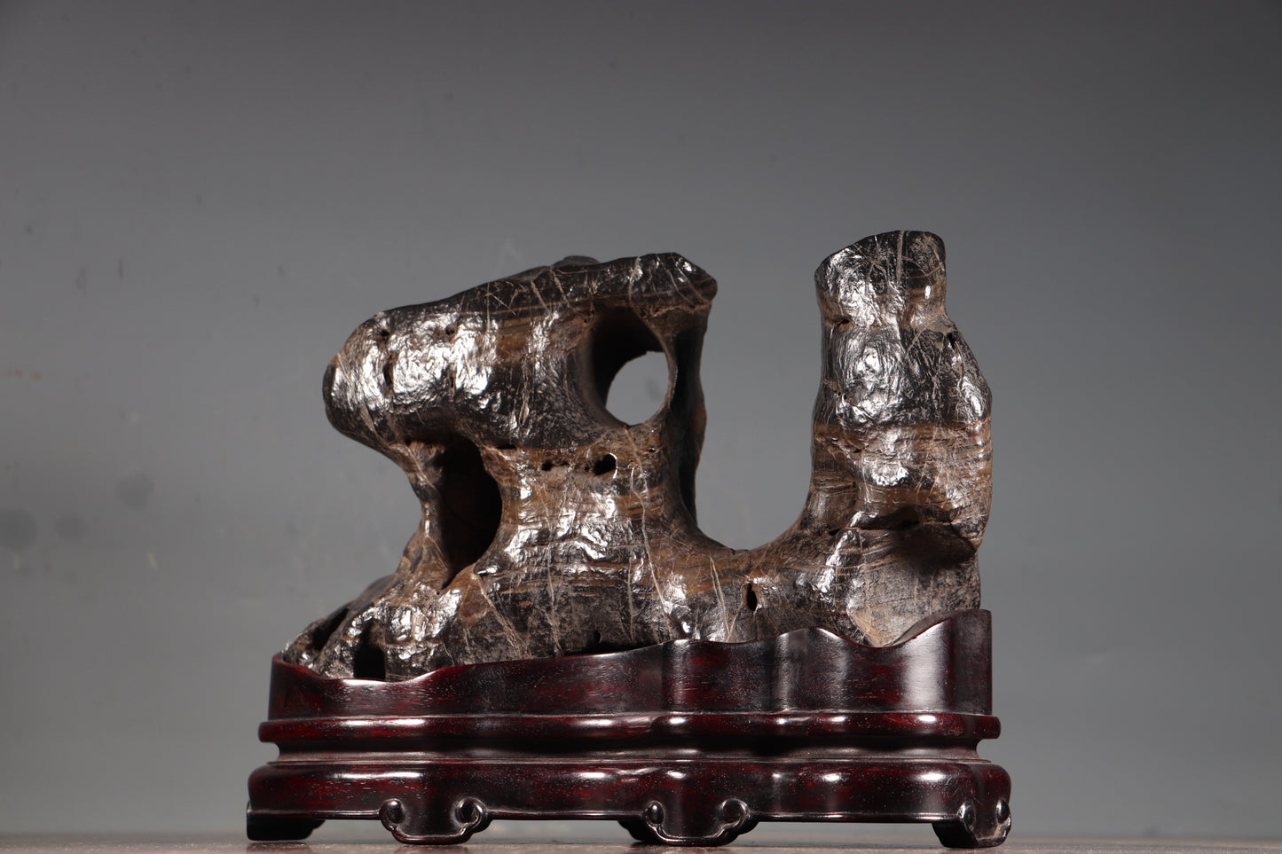 A0724 Vintage Lingbi Stone Mountain Shape Statue