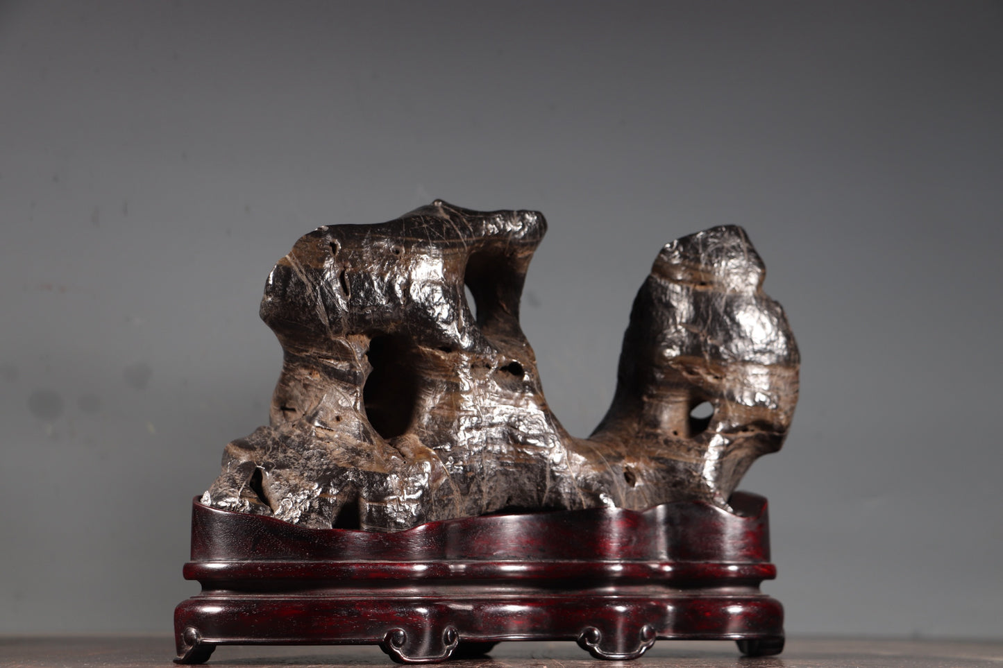A0724 Vintage Lingbi Stone Mountain Shape Statue