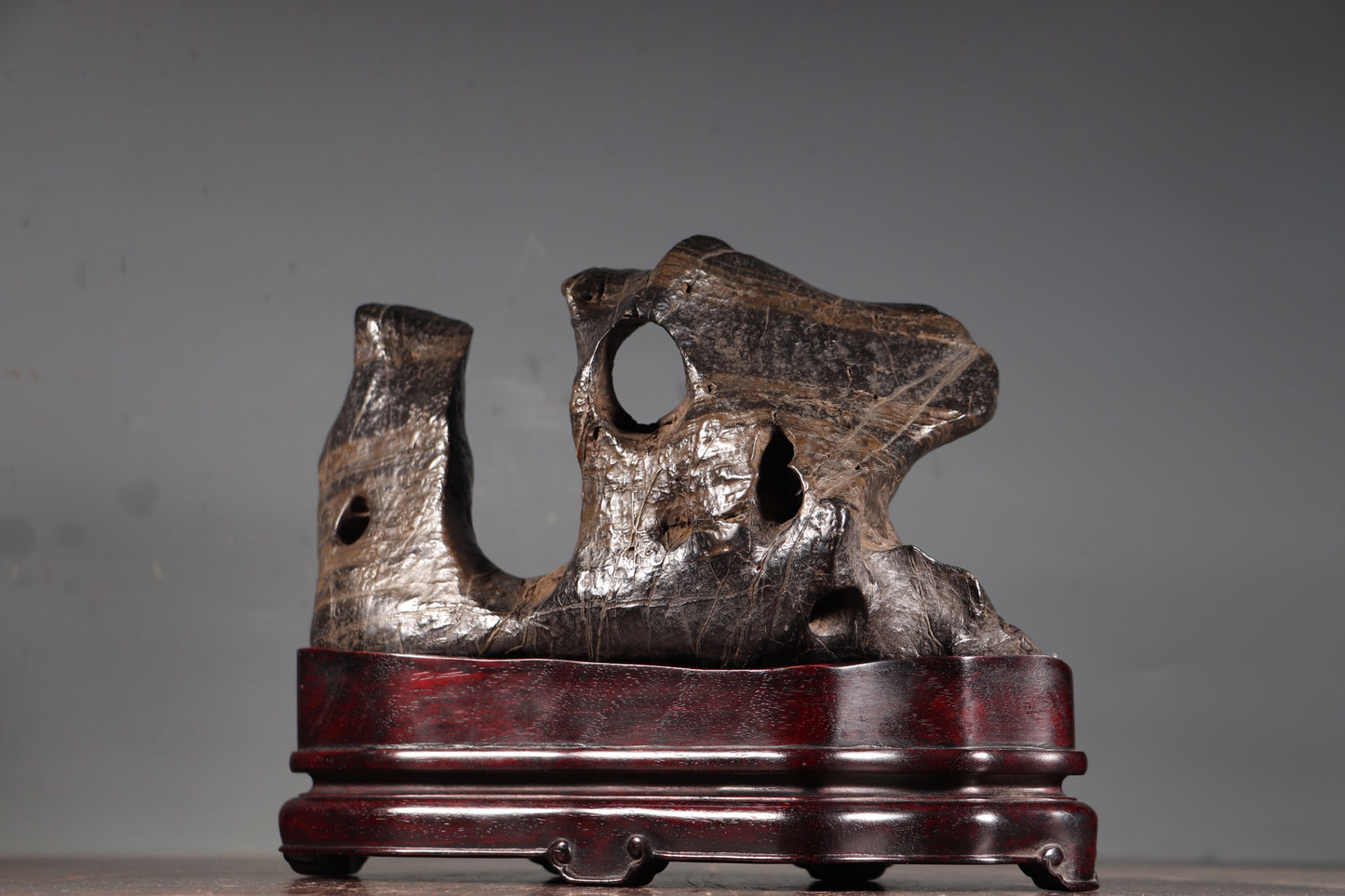 A0724 Vintage Lingbi Stone Mountain Shape Statue