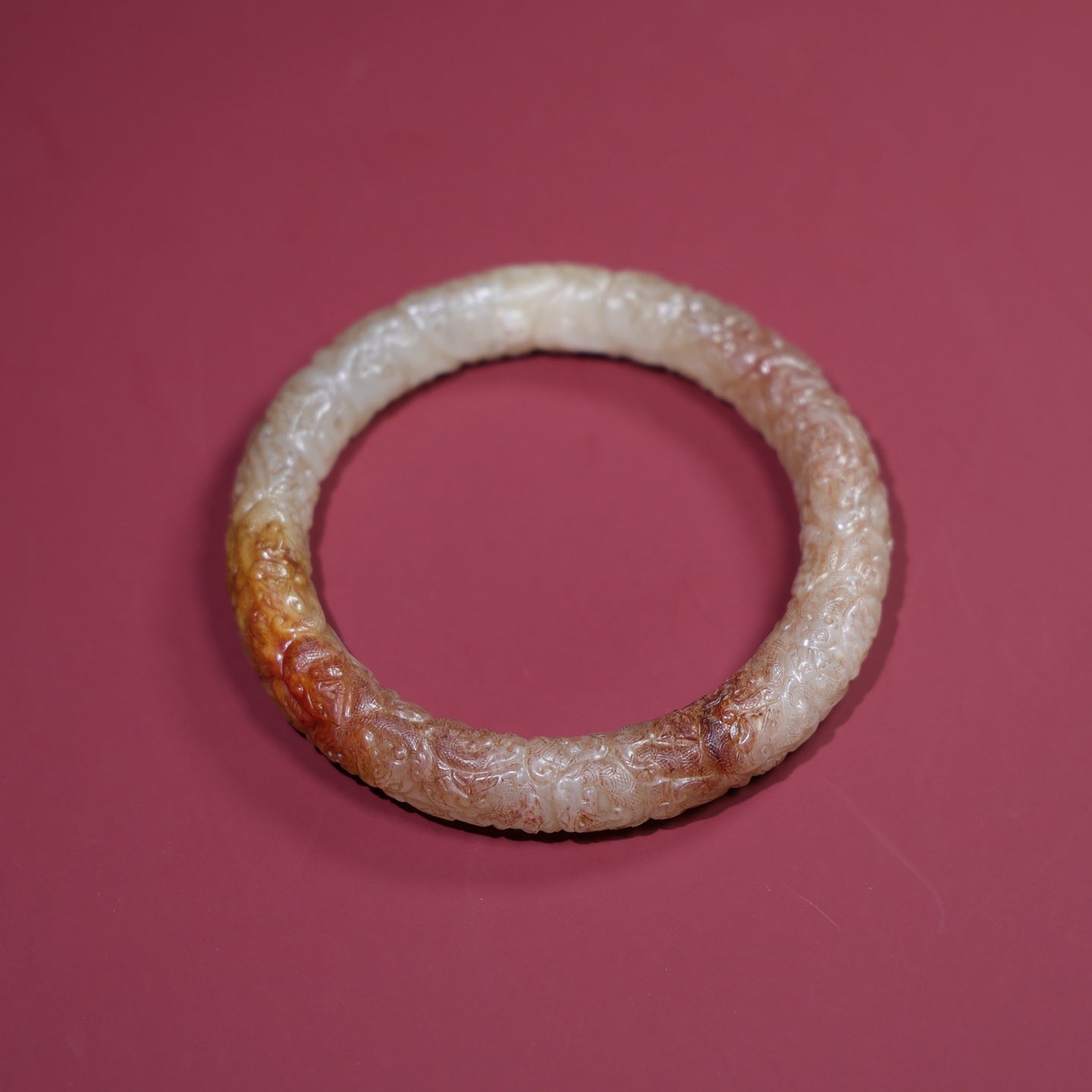 A0726 Vintage Chinese Hetian Jade Bracelet