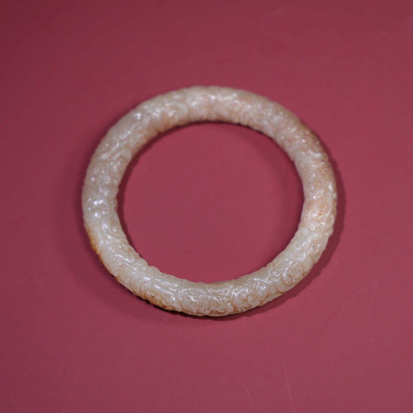 A0726 Vintage Chinese Hetian Jade Bracelet