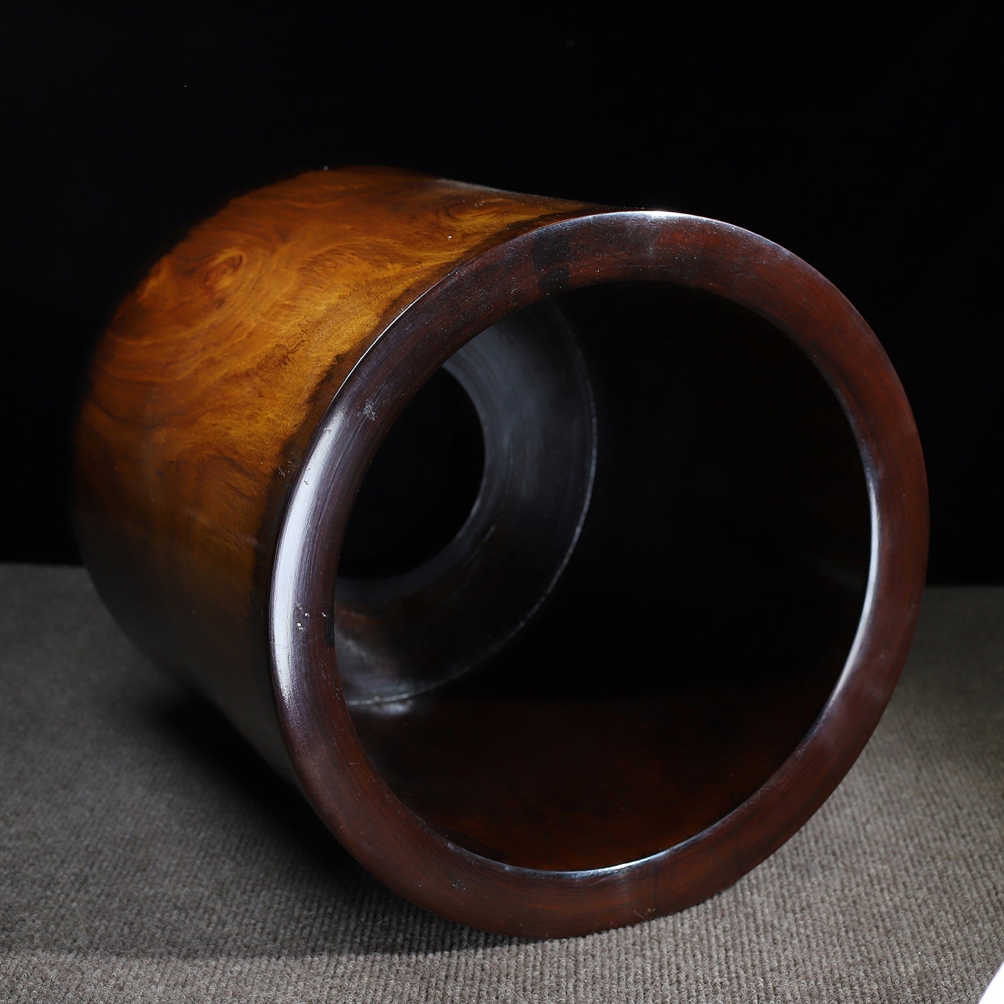 A0733 Vintage Chinese Huali Wood Brush Pot