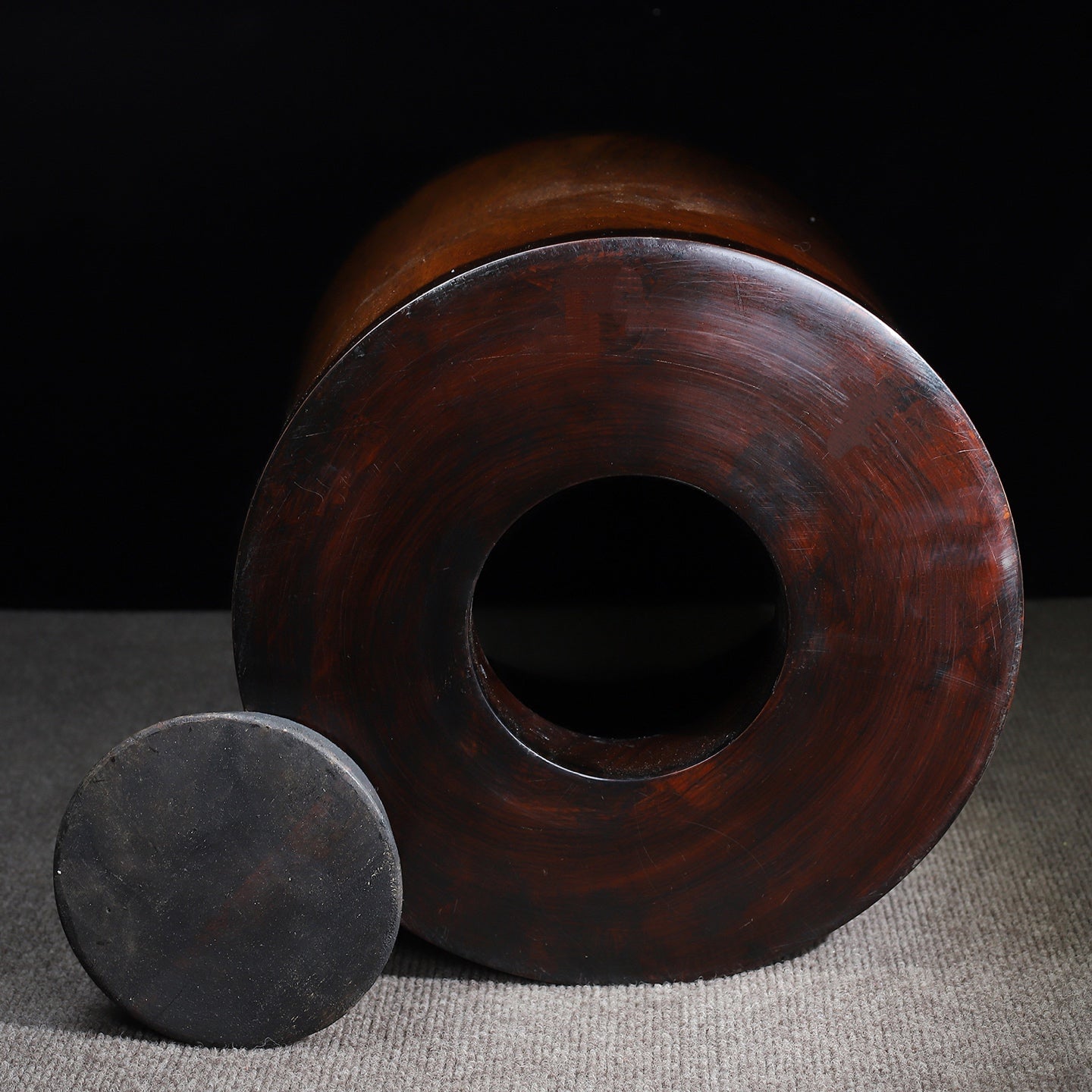 A0733 Vintage Chinese Huali Wood Brush Pot
