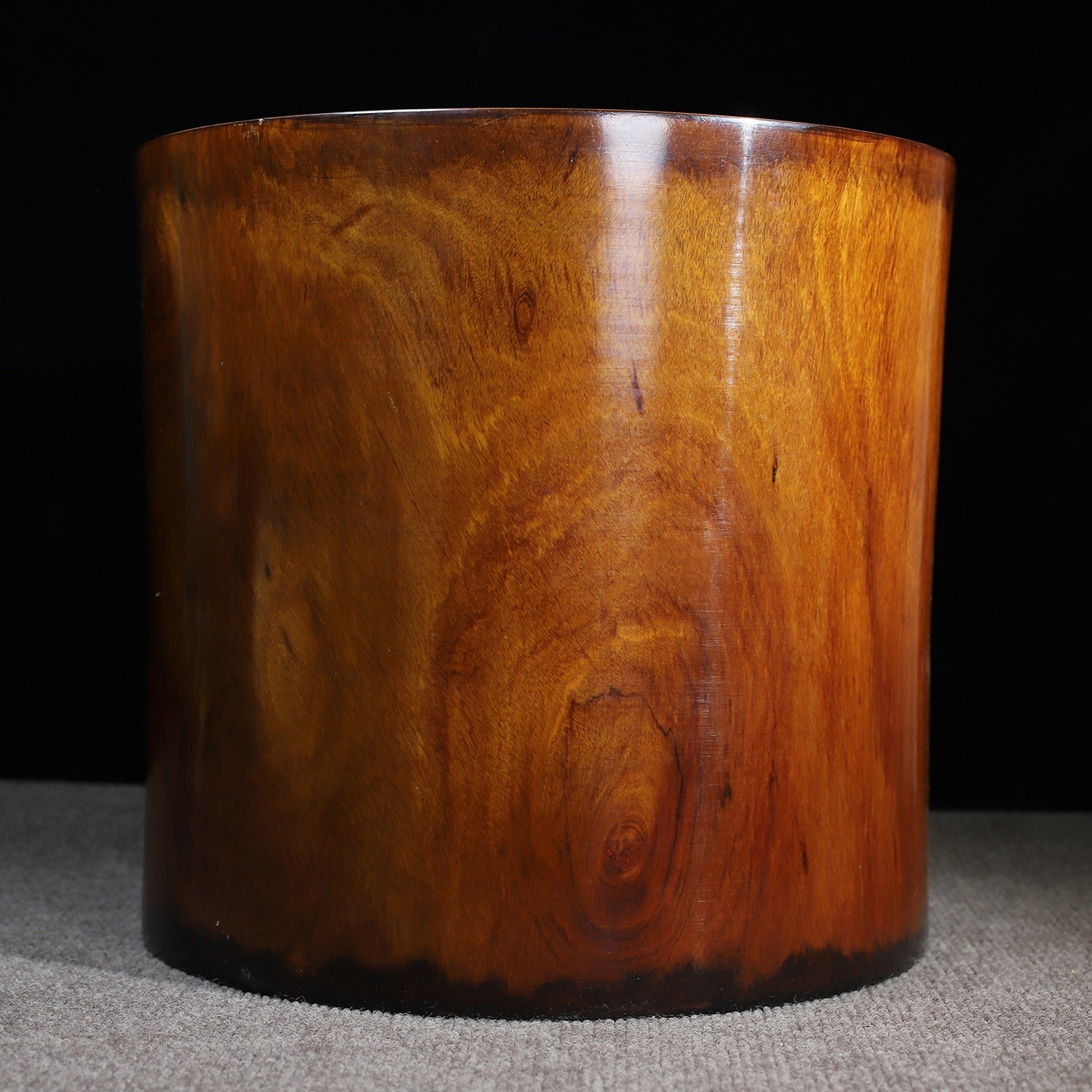 A0733 Vintage Chinese Huali Wood Brush Pot