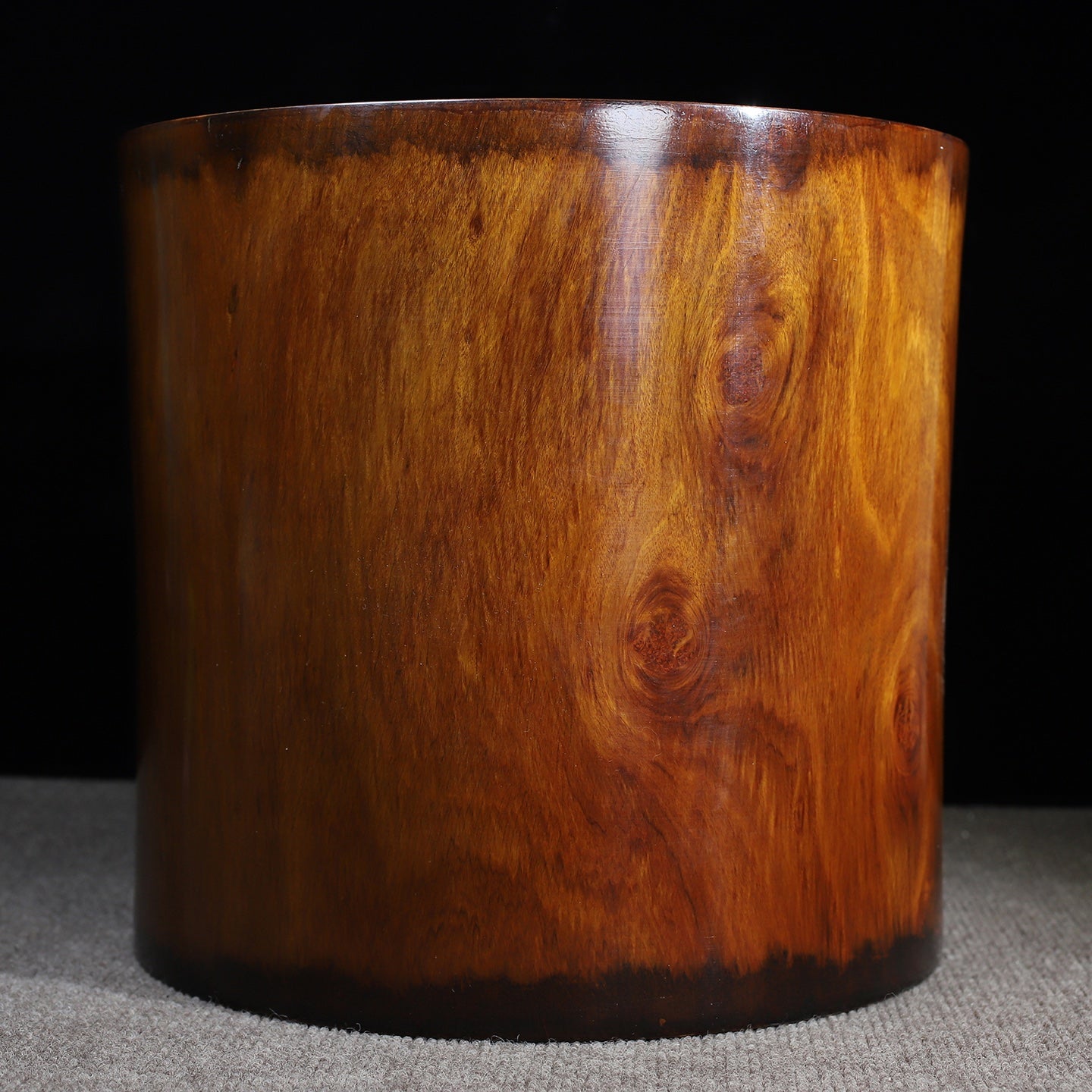 A0733 Vintage Chinese Huali Wood Brush Pot