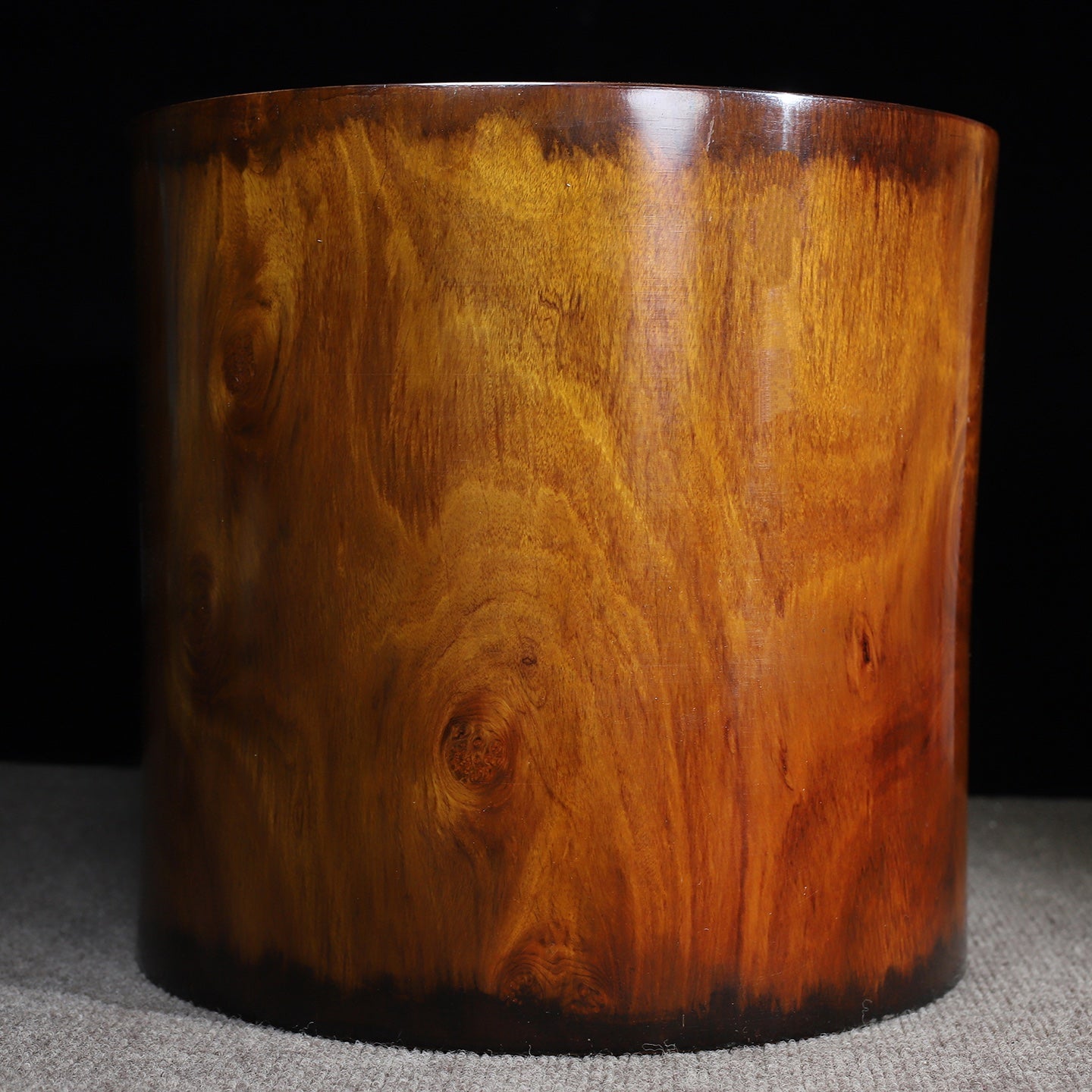 A0733 Vintage Chinese Huali Wood Brush Pot