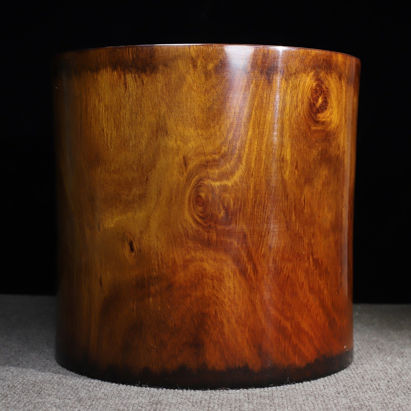 A0733 Vintage Chinese Huali Wood Brush Pot